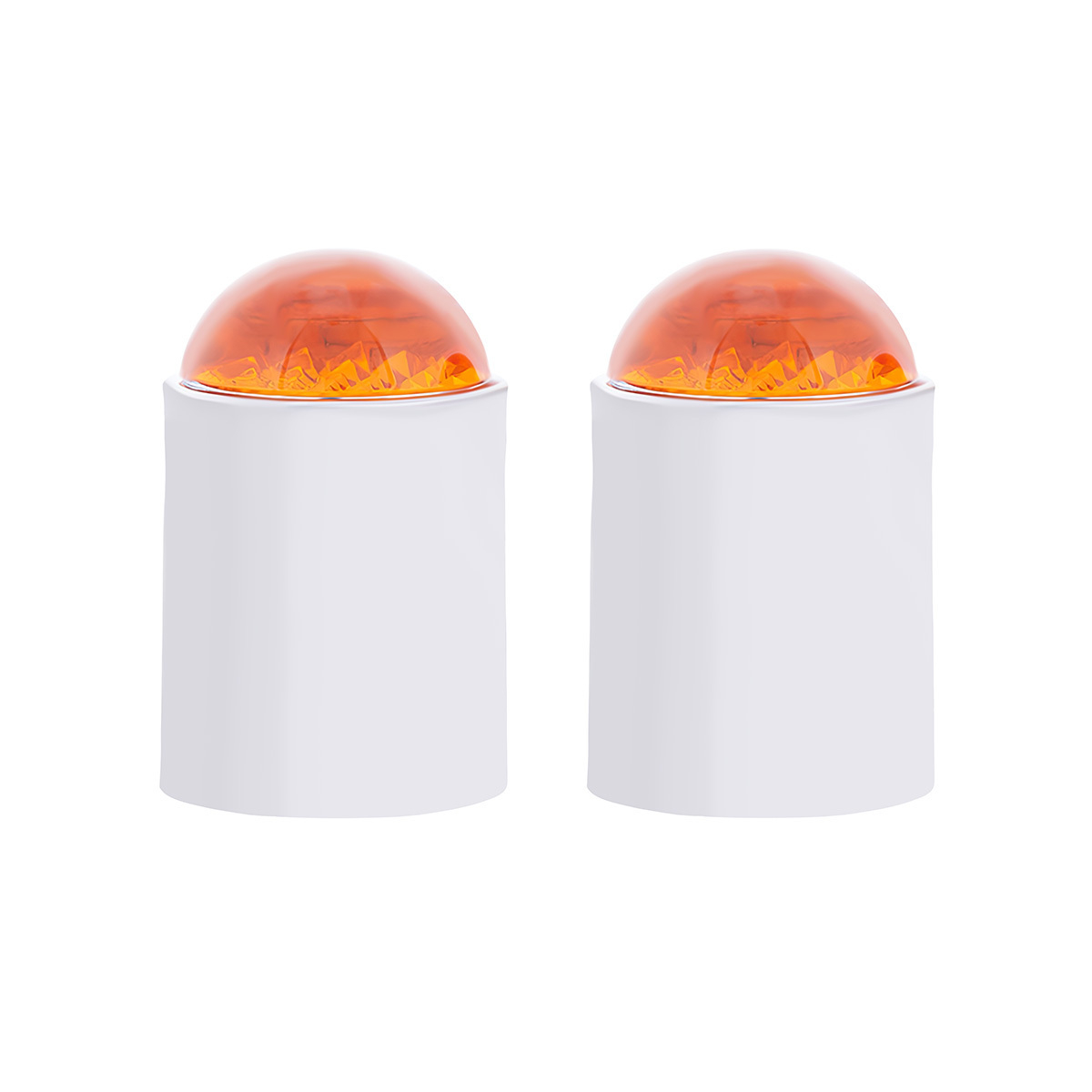 Dome Lens Bumper Guide Top With Chrome Base - Amber (2-Pack) - Thumbnail 7