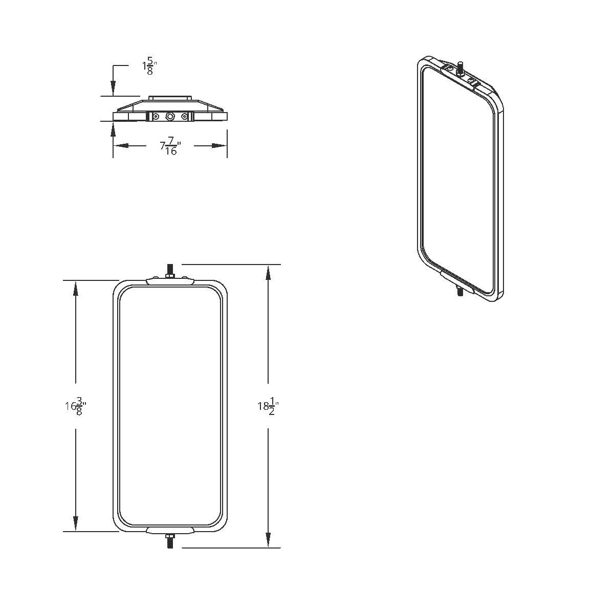 7" X 16" 18 LED 430 Stainless Steel West Coast Mirror - Non-Heated - Thumbnail 9