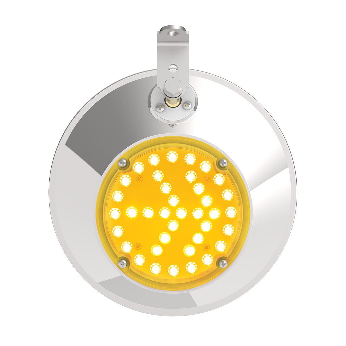 8-1/2" 430 Stainless Steel Convex Mirror With LED - Driver