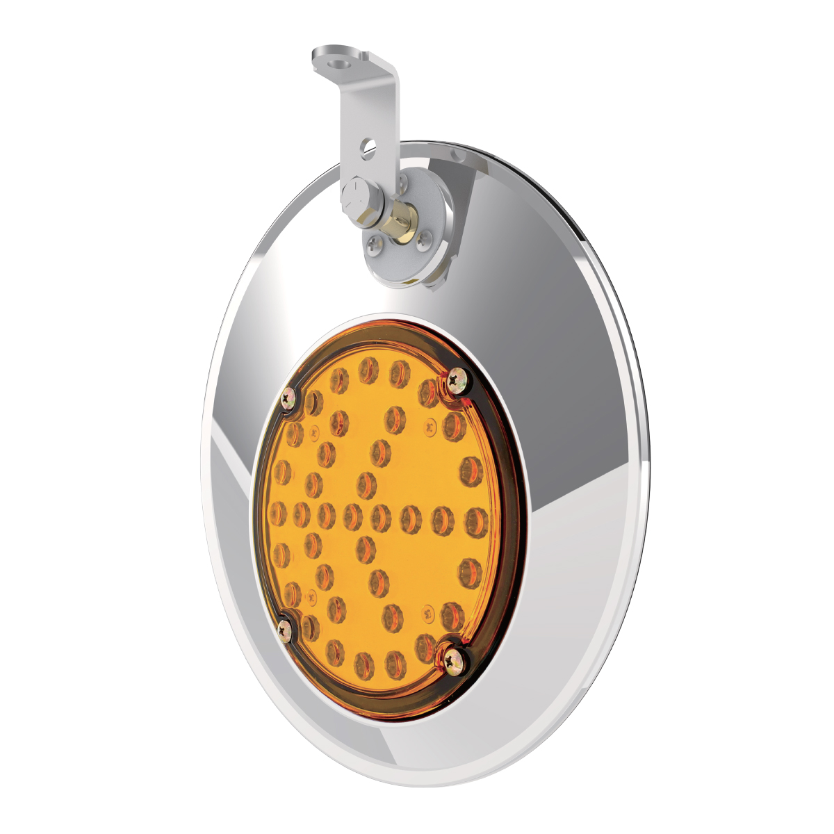 8-1/2" 430 Stainless Steel Convex Mirror With LED - Passenger - Thumbnail 6