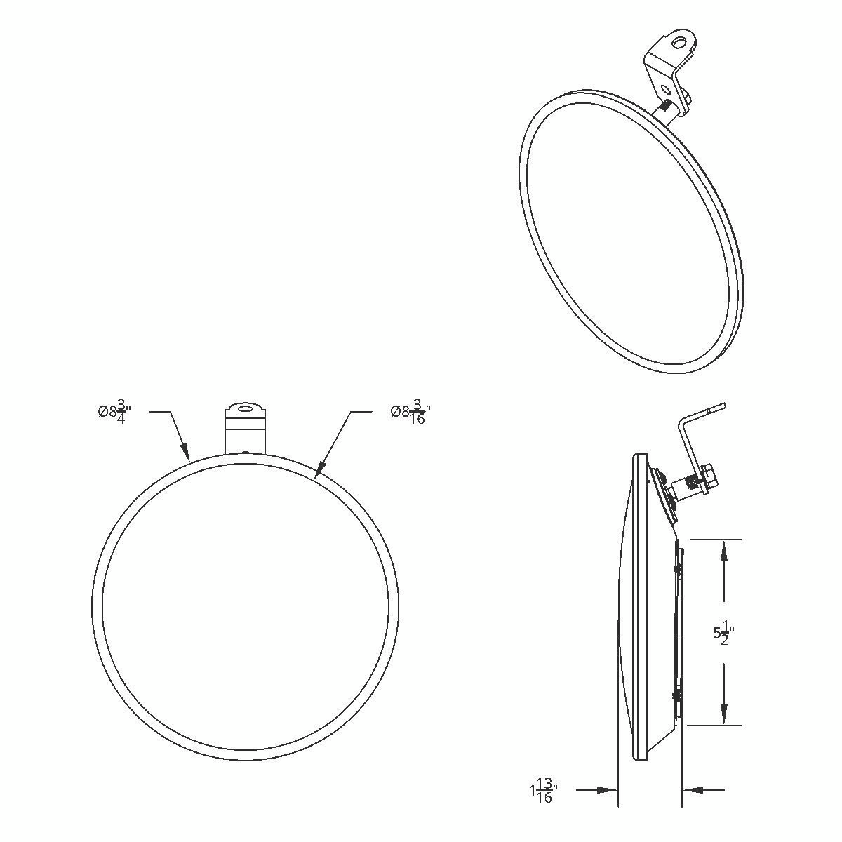 8-1/2" 430 Stainless Steel Convex Heated Mirror With LED - Driver - Thumbnail 9