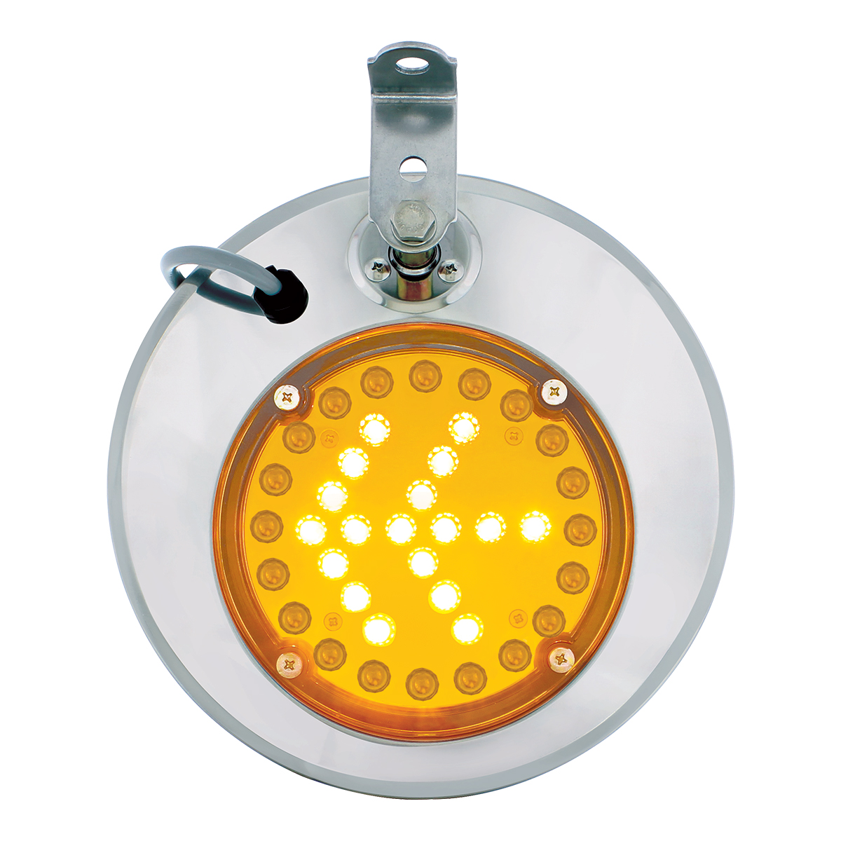 8-1/2" 430 Stainless Steel Convex Heated Mirror With LED - Passenger - Thumbnail 2