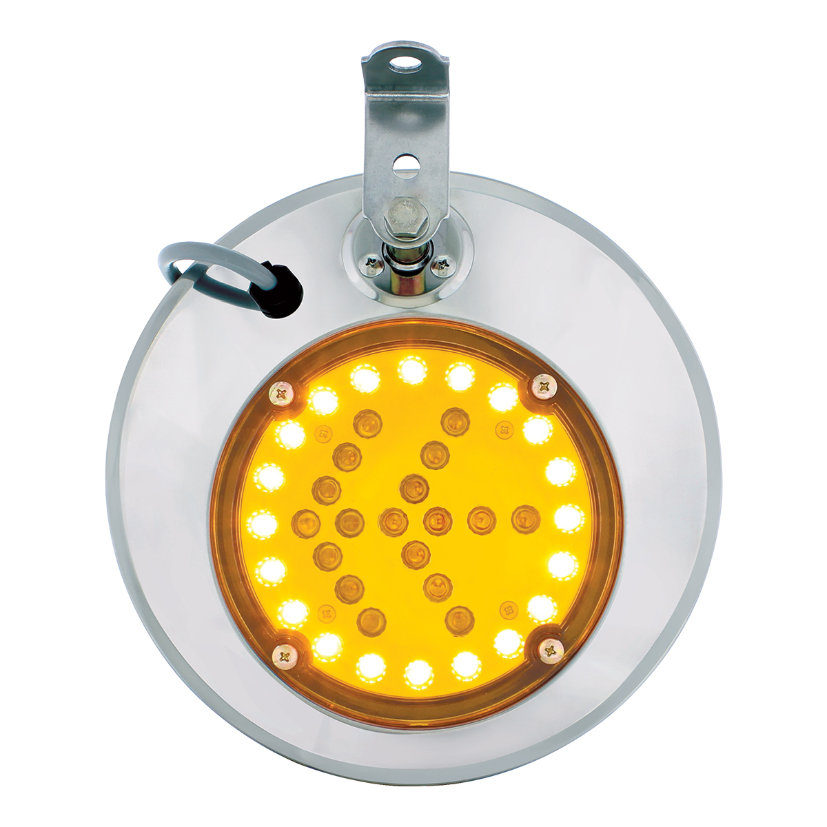 8-1/2" 430 Stainless Steel Convex Heated Mirror With LED - Passenger - Thumbnail 3