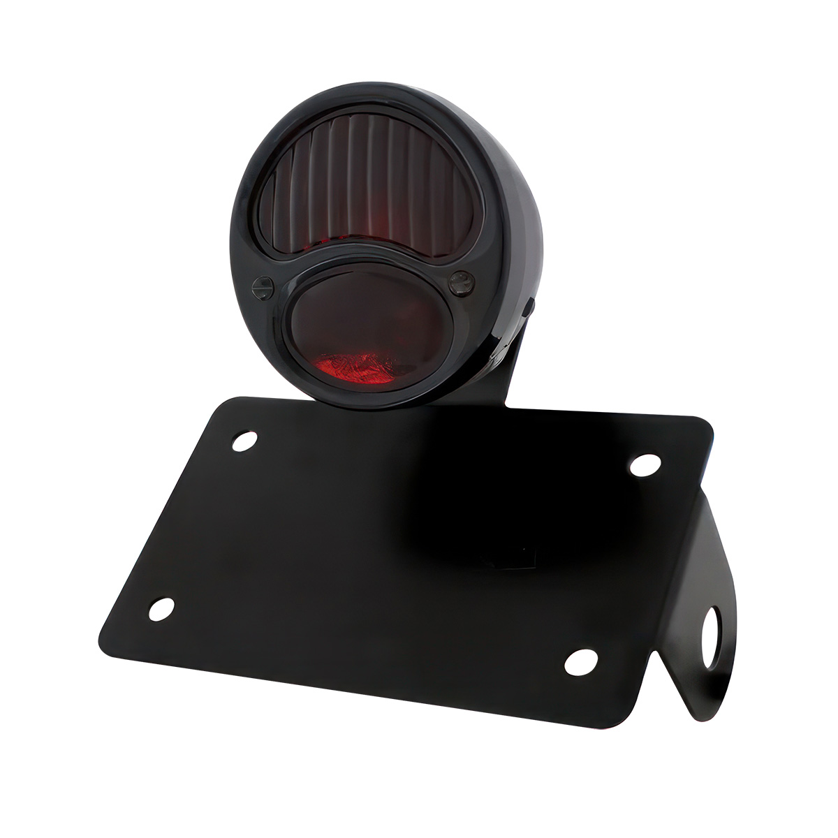 Black 1928 Ford Model A Style Tail Light Assembly With Horizontal Mounting Bracket For Motorcycle - Thumbnail 2