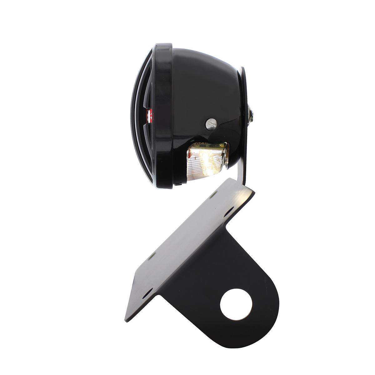 Motorcycle LED "Bobber" Style Horizontal Tail Light With Black Grille Bezel-Red Lens - Thumbnail 5