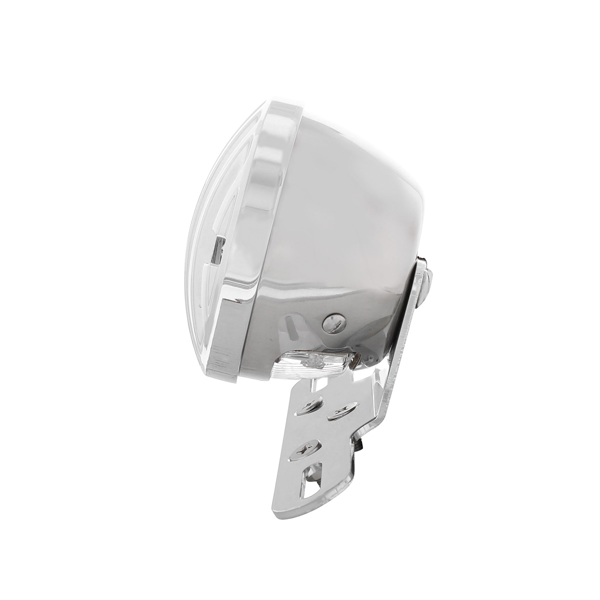 Motorcycle LED Rear Fender Tail Light With Chrome Grille Bezel - Red Lens - Thumbnail 6