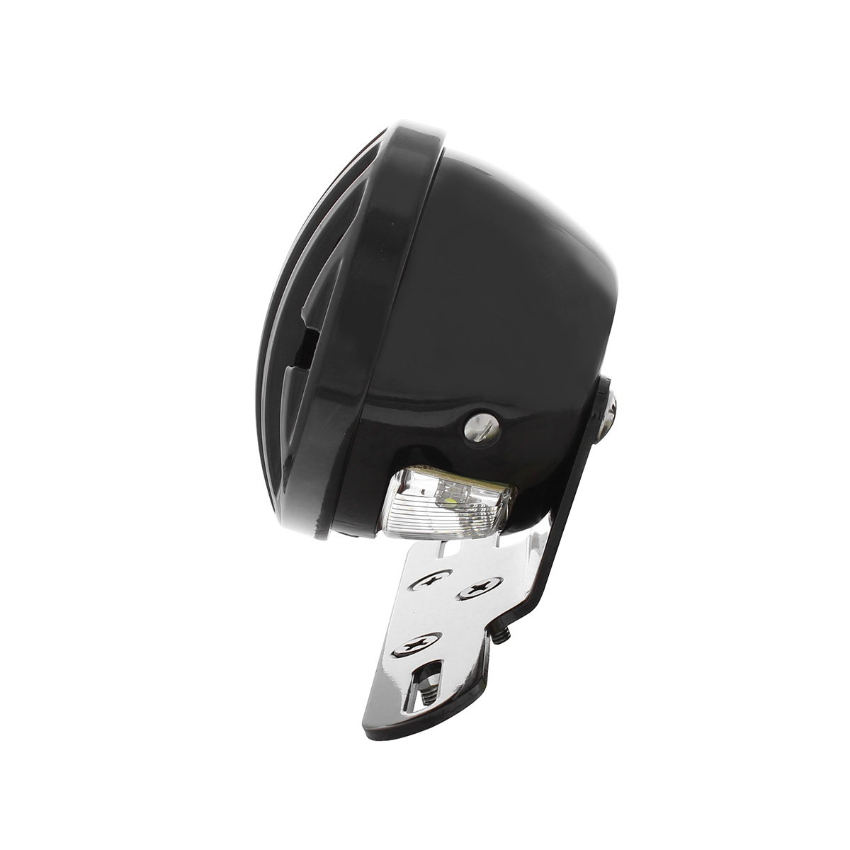 Motorcycle LED Rear Fender Tail Light With Gloss Black Grille Bezel - Red Lens - Thumbnail 6