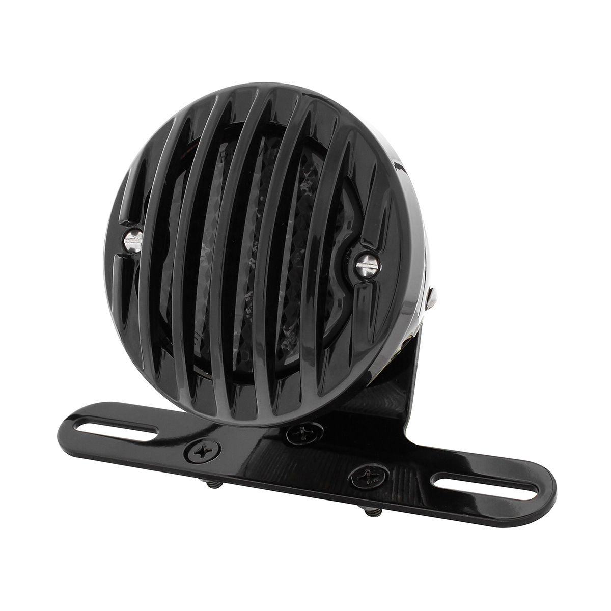 Motorcycle LED Rear Fender Tail Light With Black Grille Bezel - Smoke Lens - Thumbnail 4