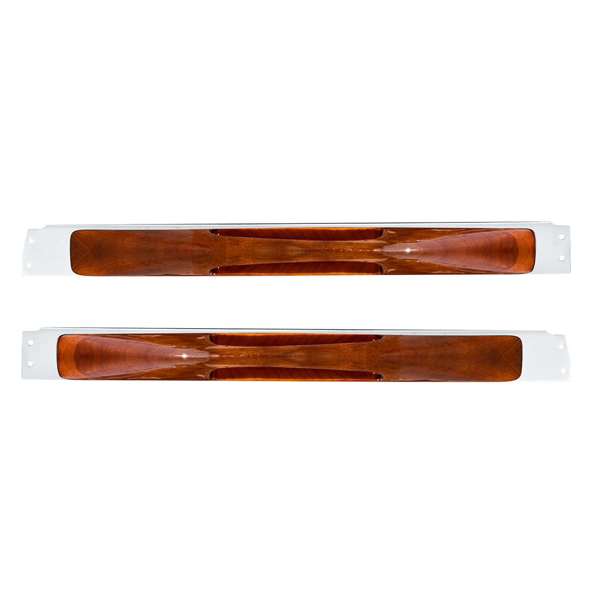 Wood Armrest With SS Window Sill Mounting Plate For 2003-2005 Peterbilt - Thumbnail 2