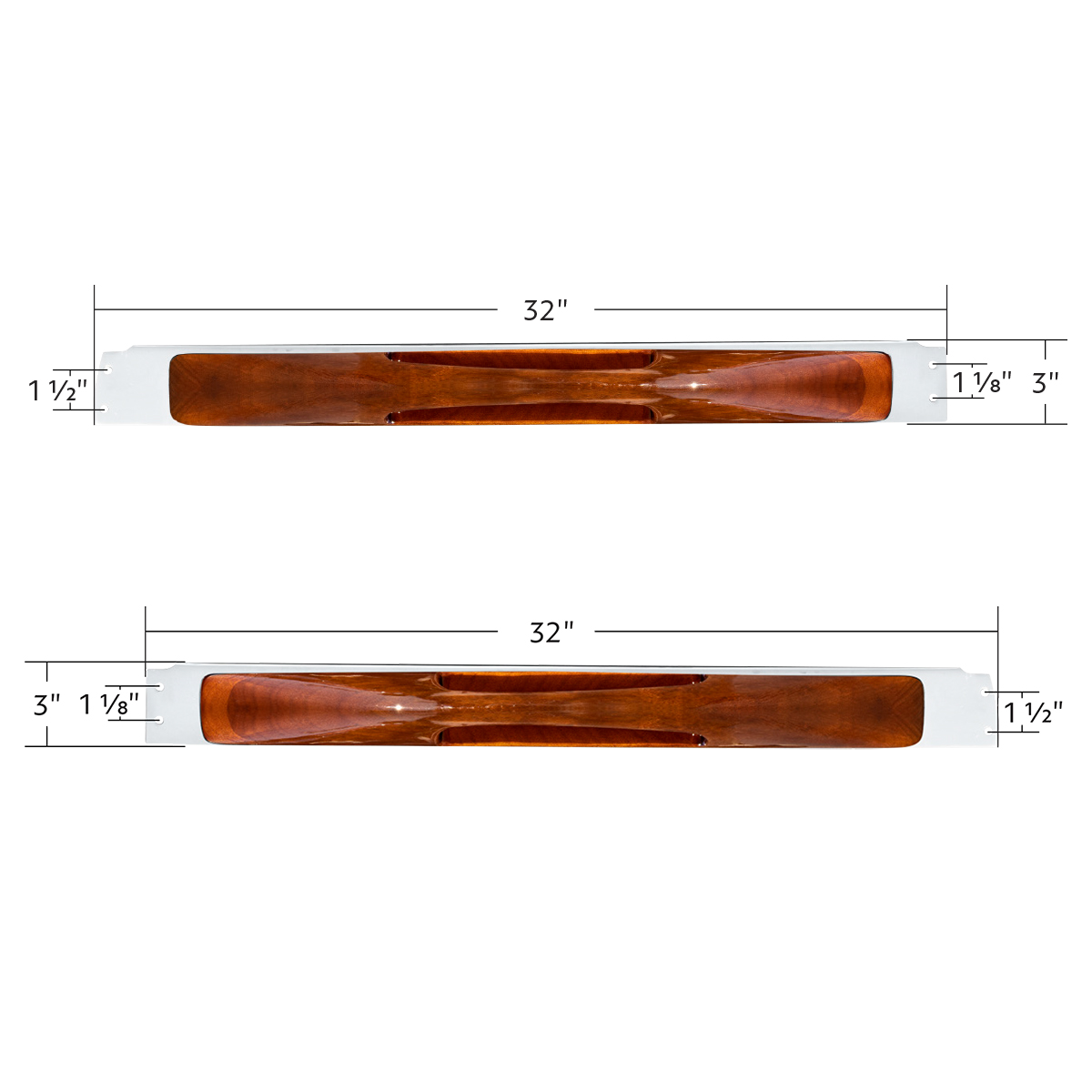 Wood Armrest With SS Window Sill Mounting Plate For 2003-2005 Peterbilt - Thumbnail 8