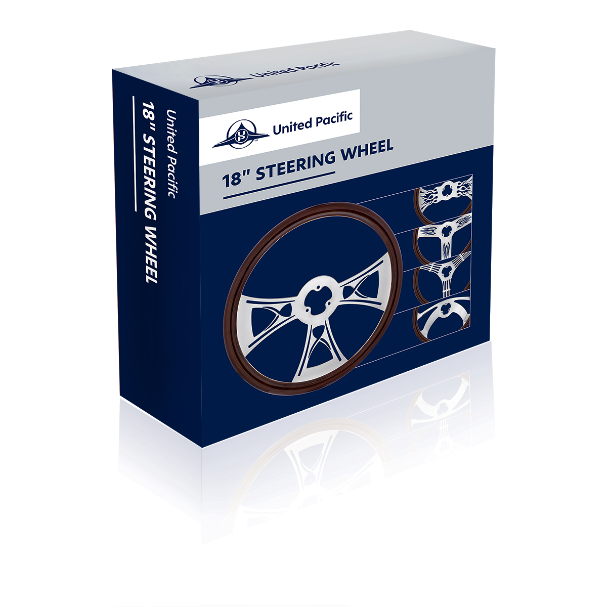 18" 3-Spoke Stamped Steel Steering Wheel With Wood Grip - Banjo - Thumbnail 2