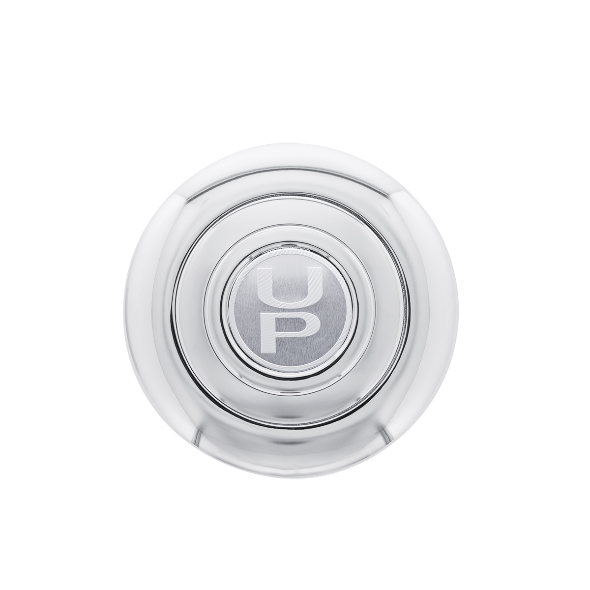 Chrome Aluminum Steering Wheel Horn Button With UP Logo - Thumbnail 2