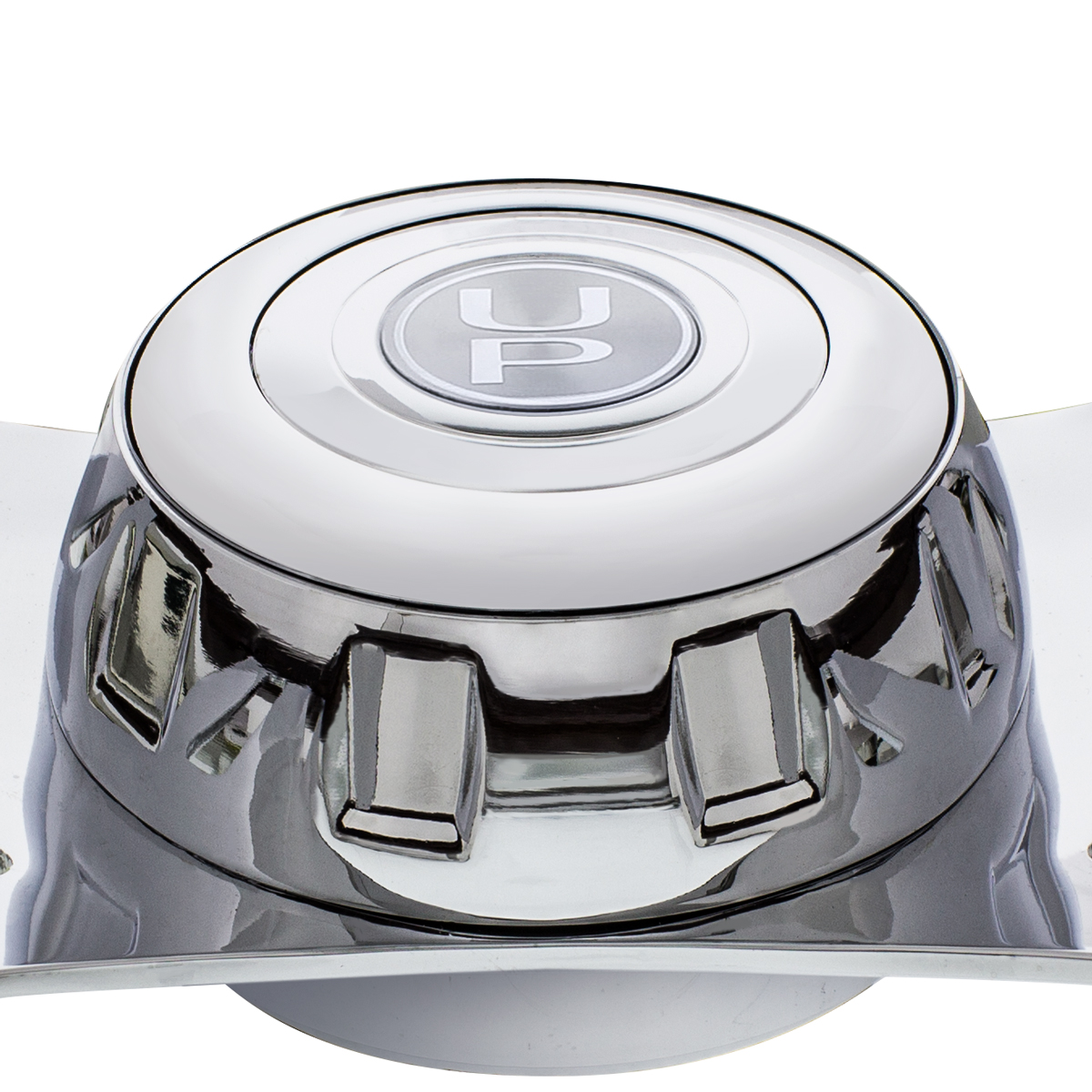 18" Chrome 2 Spoke Steering Wheel With Hub & Horn Button Kit For Peterbilt (1998-2005), Kenworth (2001-2003) - Thumbnail 2