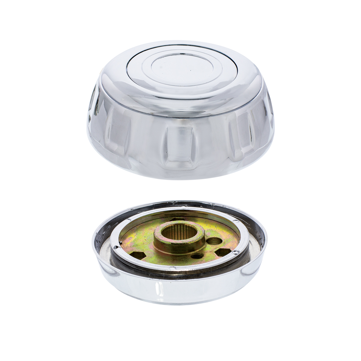 18" Chrome 2 Spoke Steering Wheel With Hub & Horn Button Kit For Peterbilt (1998-2005), Kenworth (2001-2003) - Thumbnail 3