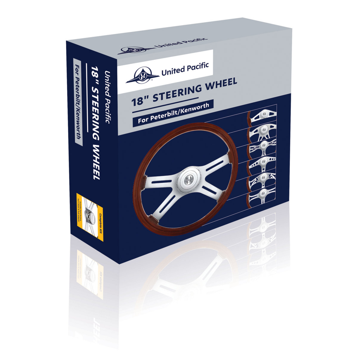 18" Chrome 2 Spoke Steering Wheel With Hub & Horn Button Kit For Peterbilt (1998-2005), Kenworth (2001-2003) - Thumbnail 5