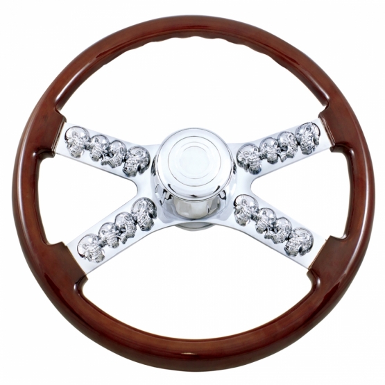 18" Skull Steering Wheel With Hub & Horn Kit  - Freightliner 1989-July 2006