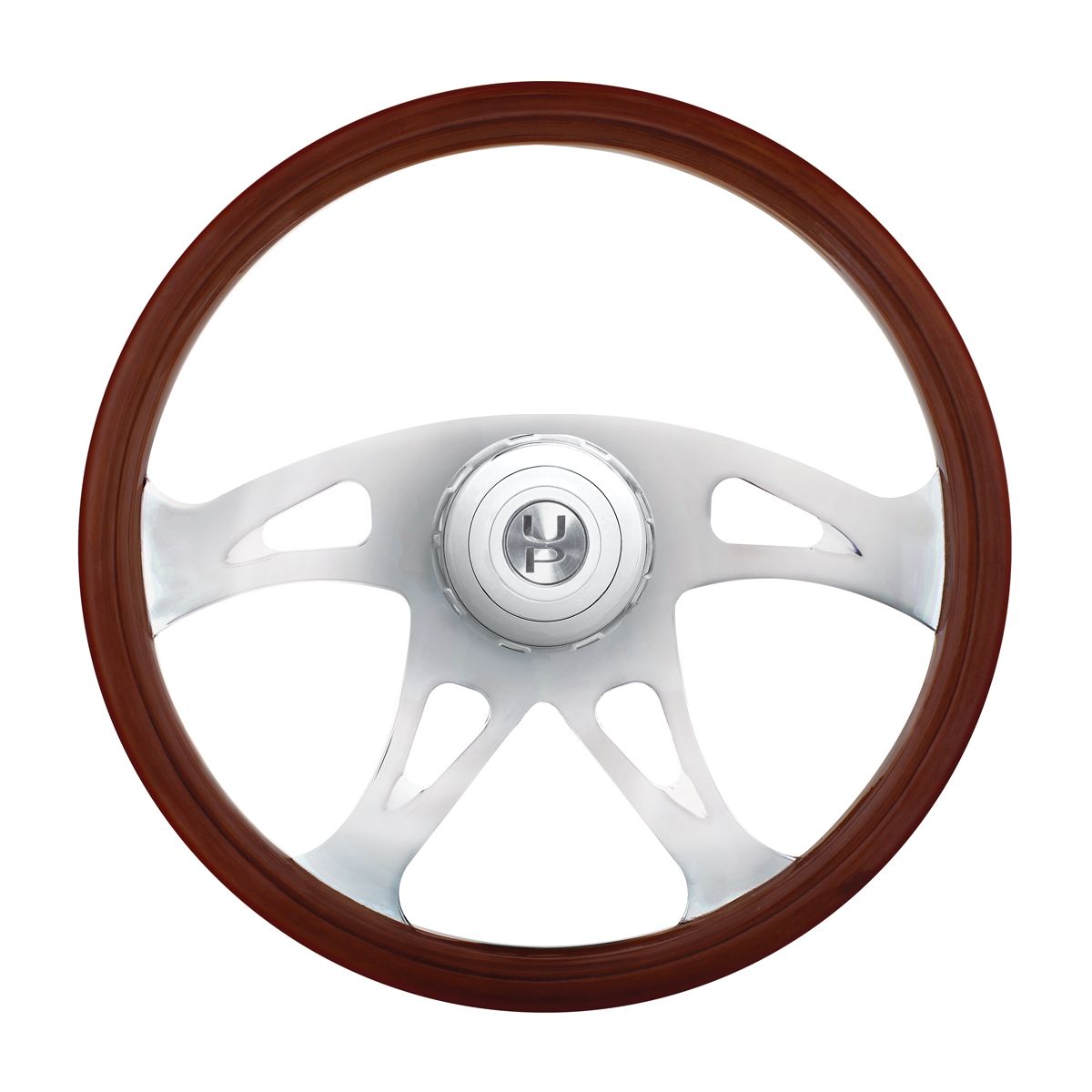 18" Chrome Boss Steering Wheel With Hub & Horn Button Kit For Peterbilt (1998-2005) & Kenworth (2001-2002)