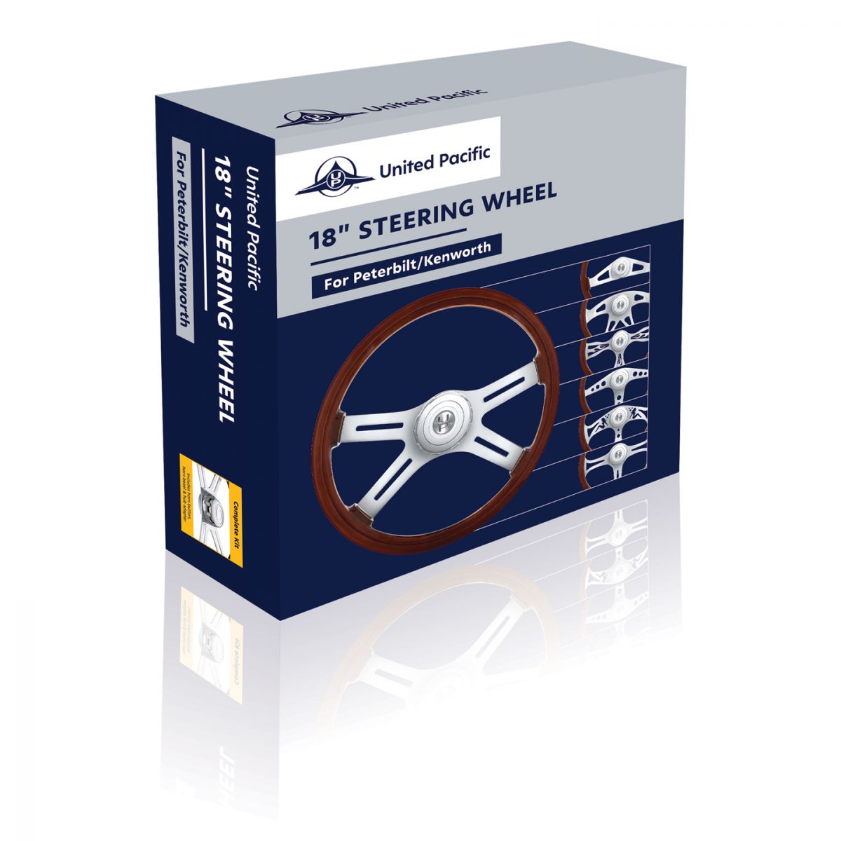 18" Chrome Lady Steering Wheel With Hub & Horn Button Kit For Peterbilt (1998-2005) & Kenworth (2001-2002) - Thumbnail 4