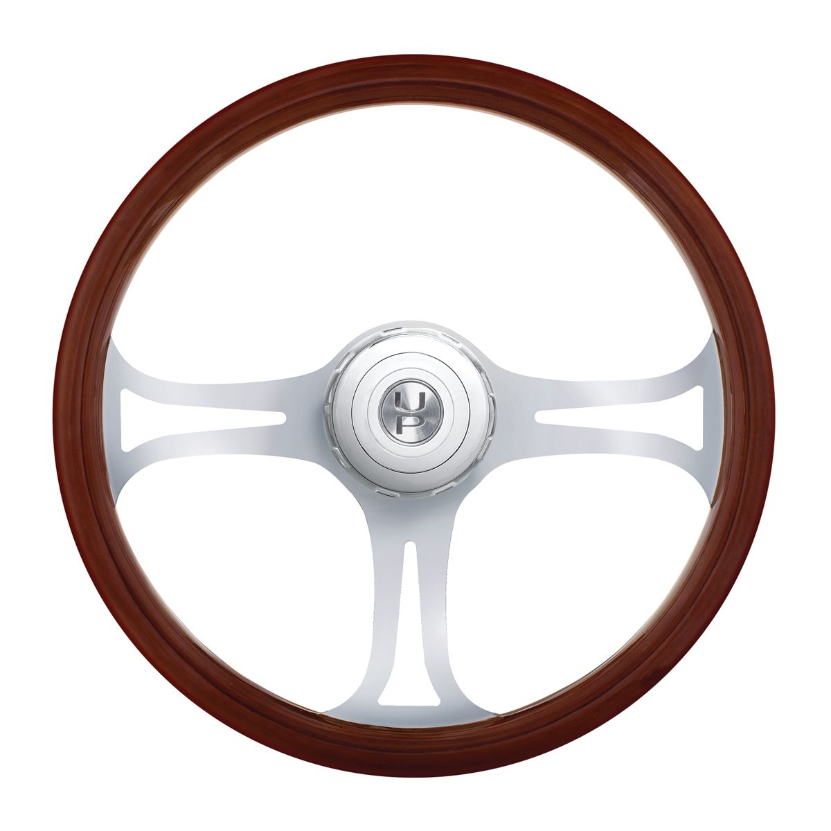 18" Chrome Blade Steering Wheel With Hub & Horn Button Kit For Peterbilt (1998-2005) & Kenworth (2001-2002)