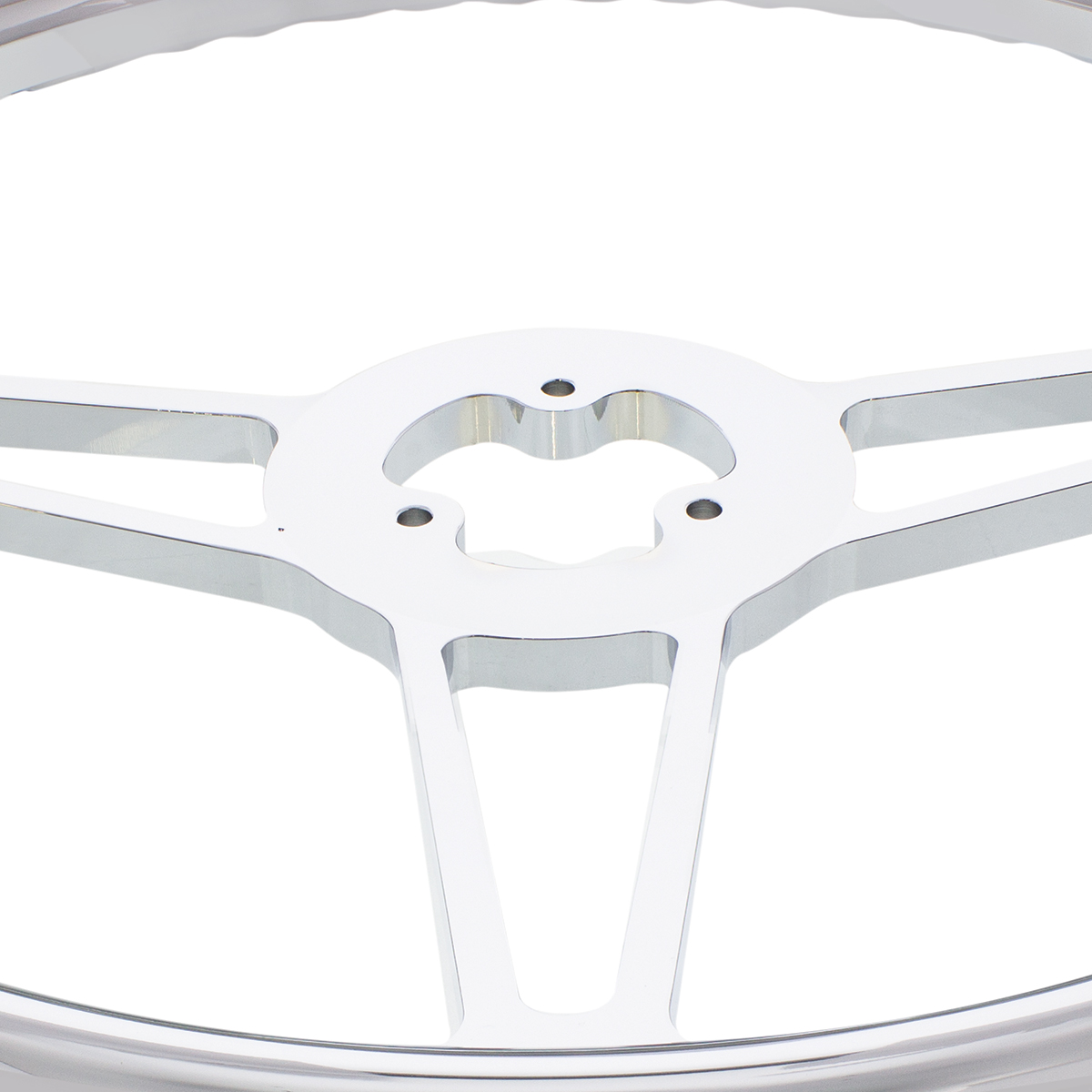 18" Chrome Aluminum "Blaze" Style Steering Wheel - Thumbnail 2