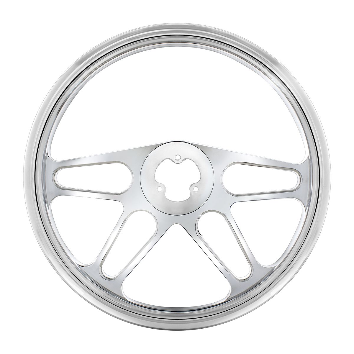 18" Chrome Aluminum "4-Spoke" Style Steering Wheel