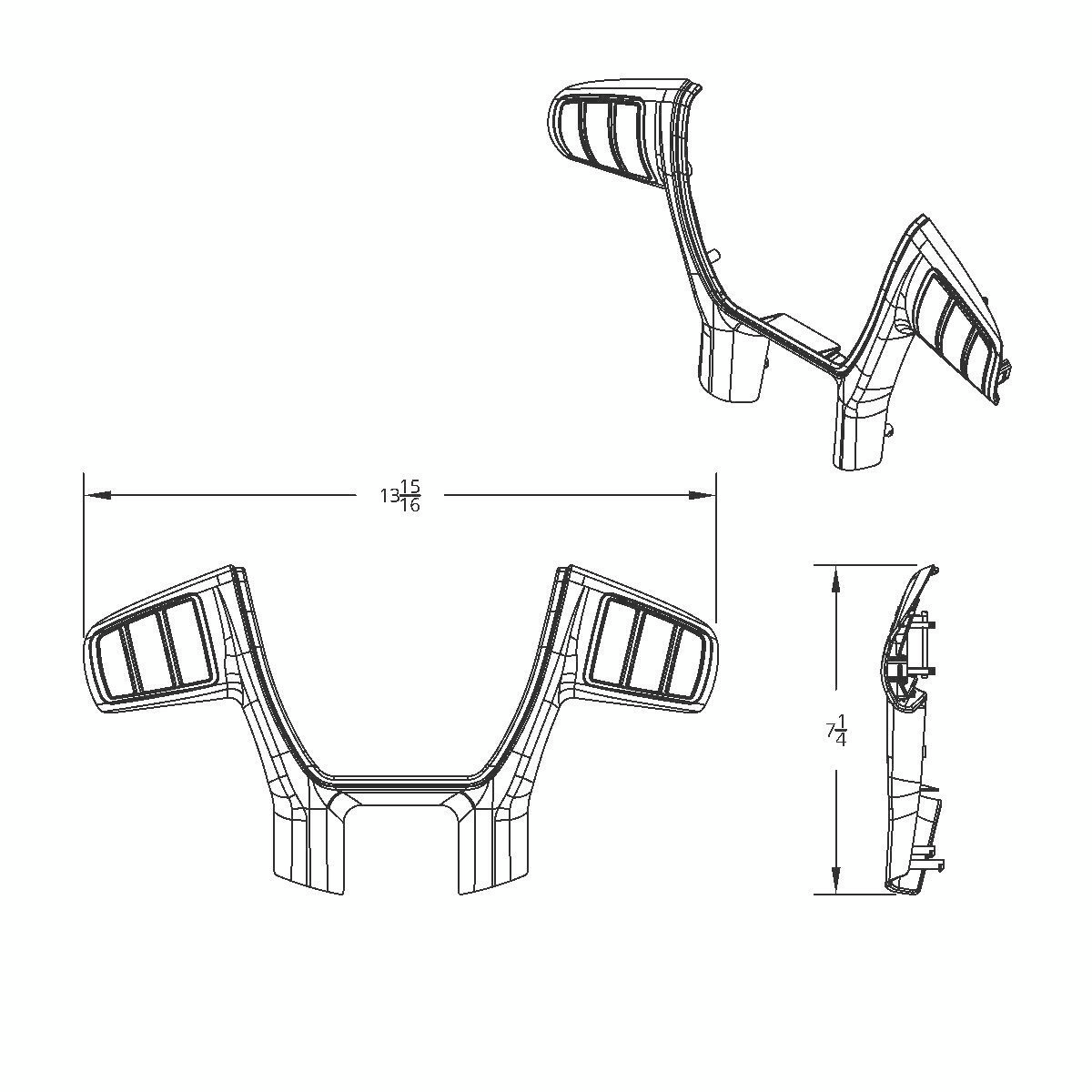 Plastic Trim For United Pacific YourGrip Peterbilt 579/Kenworth T680 Steering Wheel - Black - Thumbnail 7
