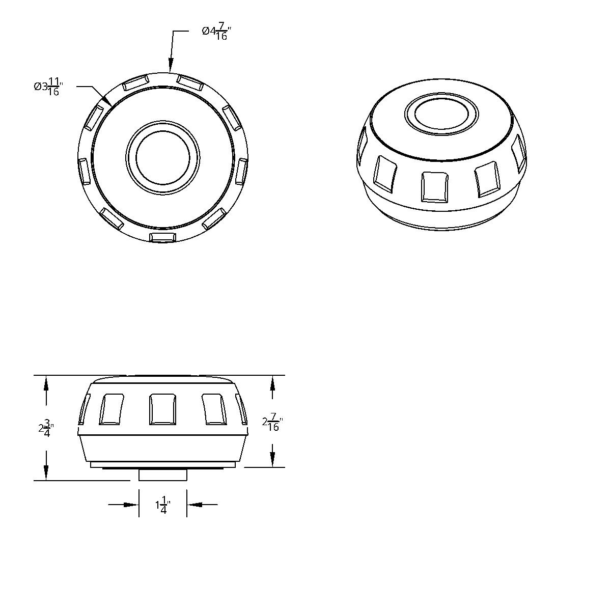 Chrome Steering Wheel Hub & Horn Button Kit For 2000 or Older Navistar International - Thumbnail 6