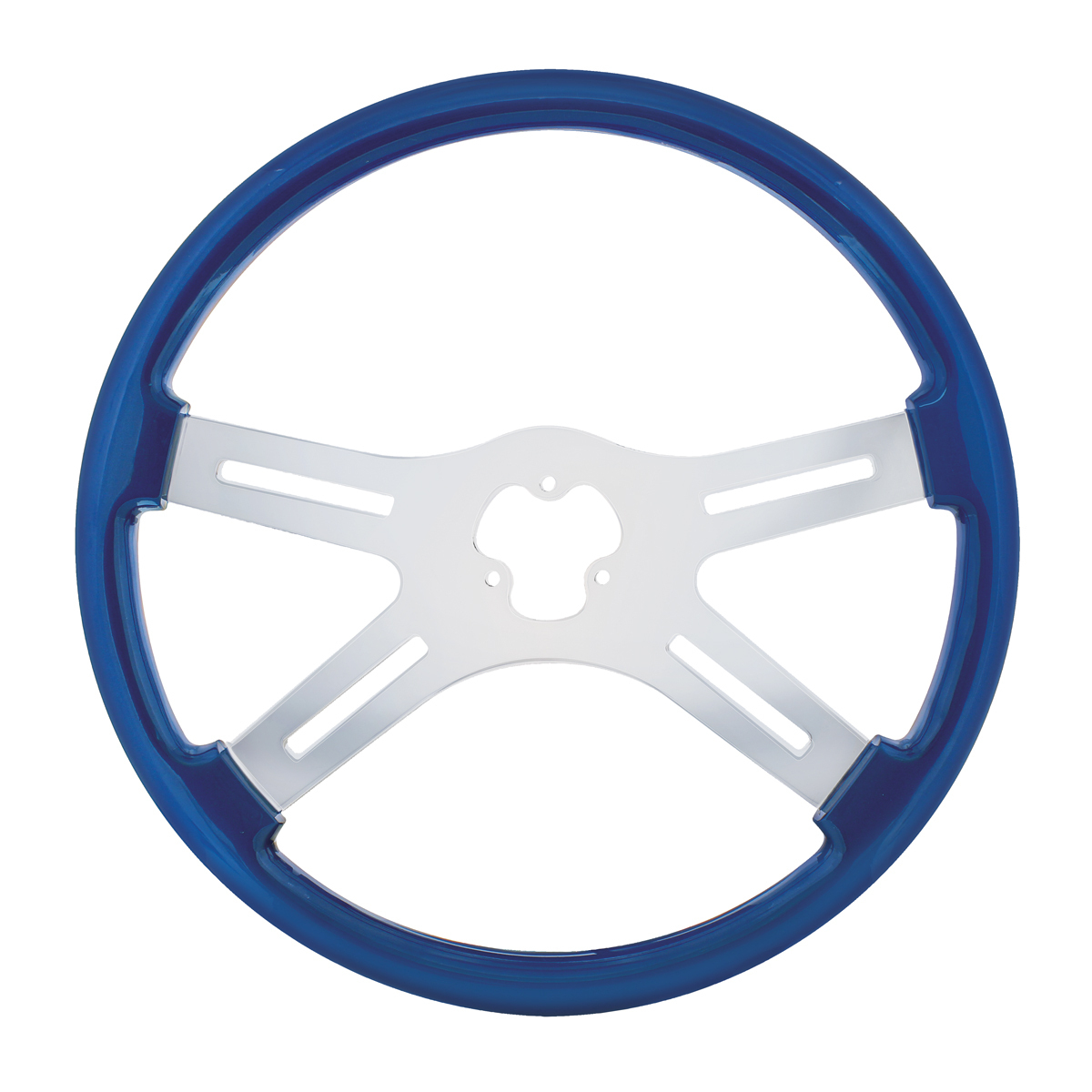 18" Color 4 Spoke Steering Wheel - Electric Blue - Thumbnail 5