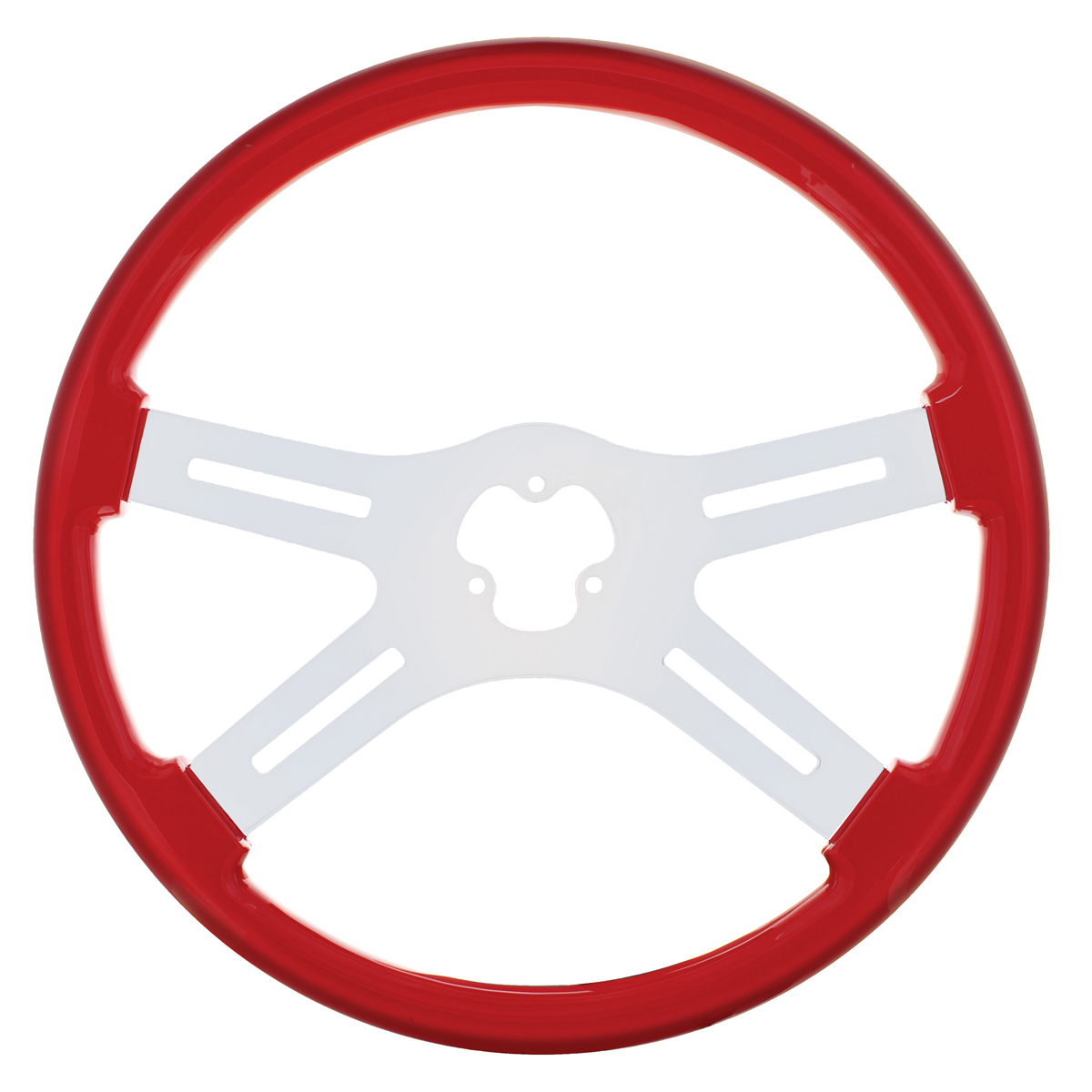 18" Color 4 Spoke Steering Wheel - Indigo Red - Thumbnail 4