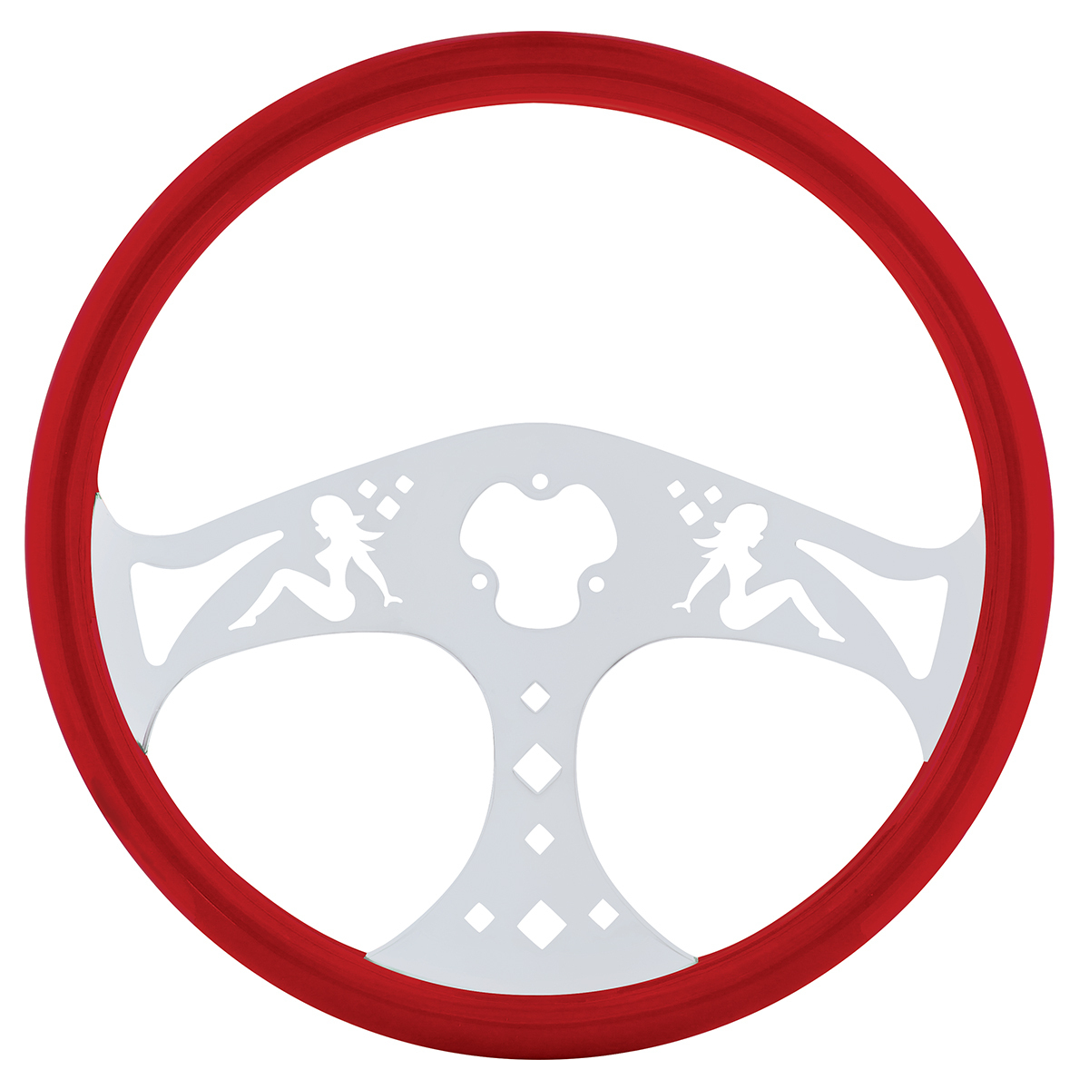 18" Color Lady Steering Wheel - Indigo Red - Thumbnail 2