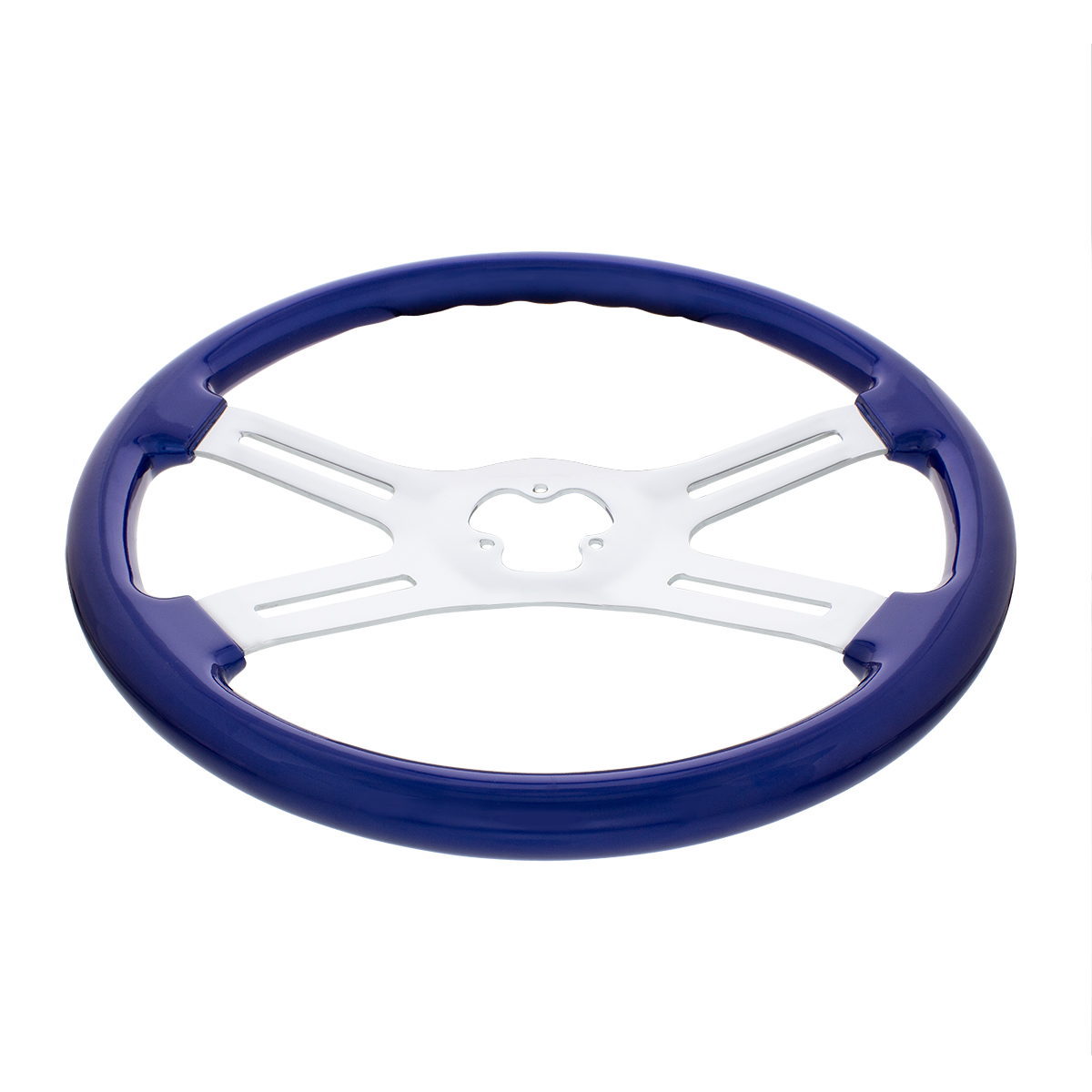 18" Candy Color 4 Spoke Steering Wheel - Indigo Blue - Thumbnail 2