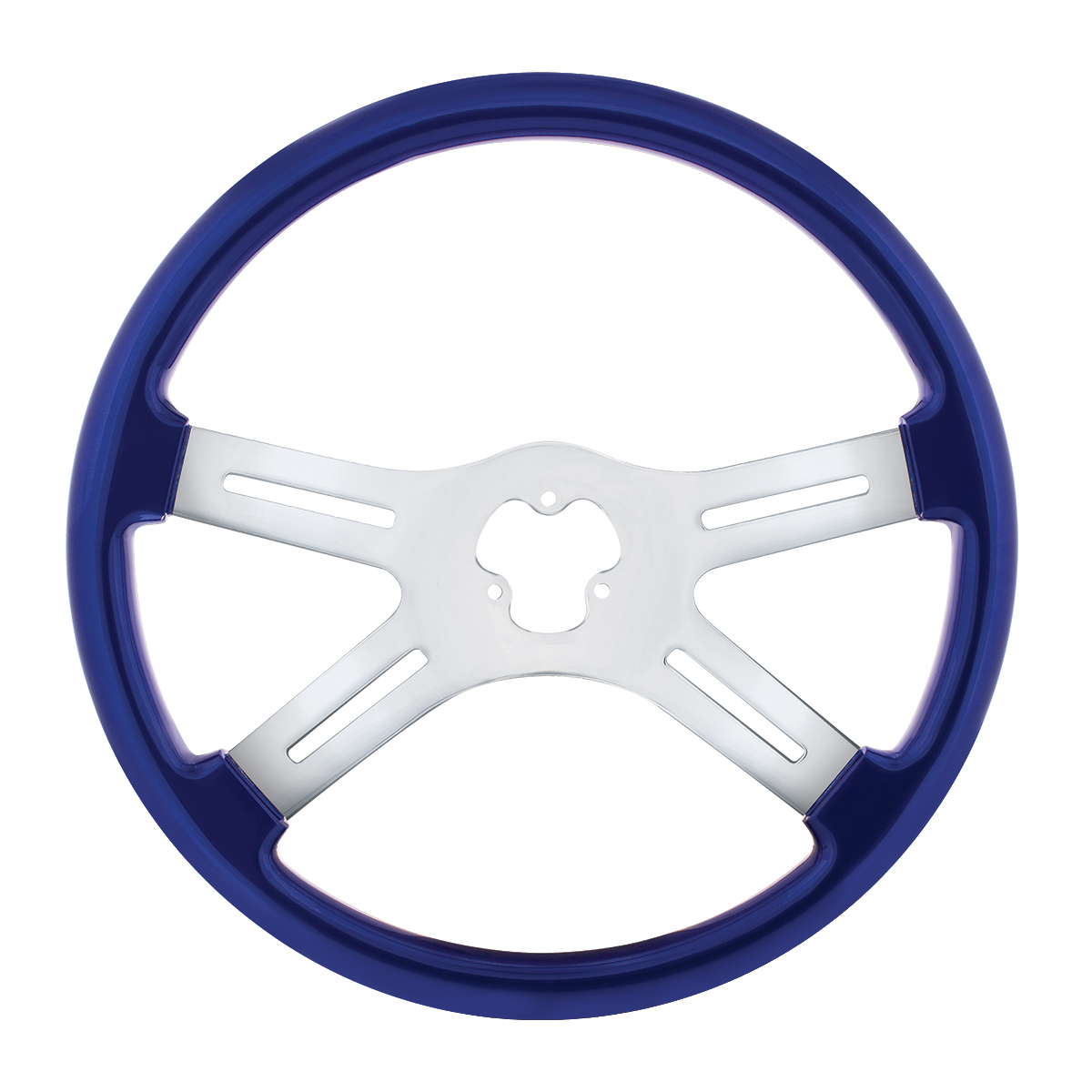 18" Candy Color 4 Spoke Steering Wheel - Indigo Blue - Thumbnail 5