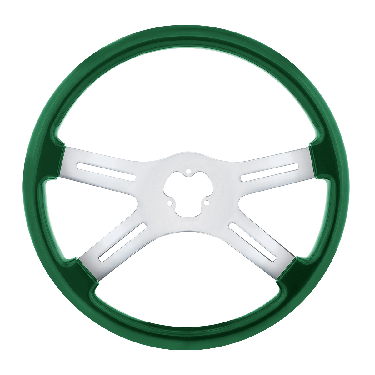 18" Candy Color 4 Spoke Steering Wheel - Emerald Green - Thumbnail 5