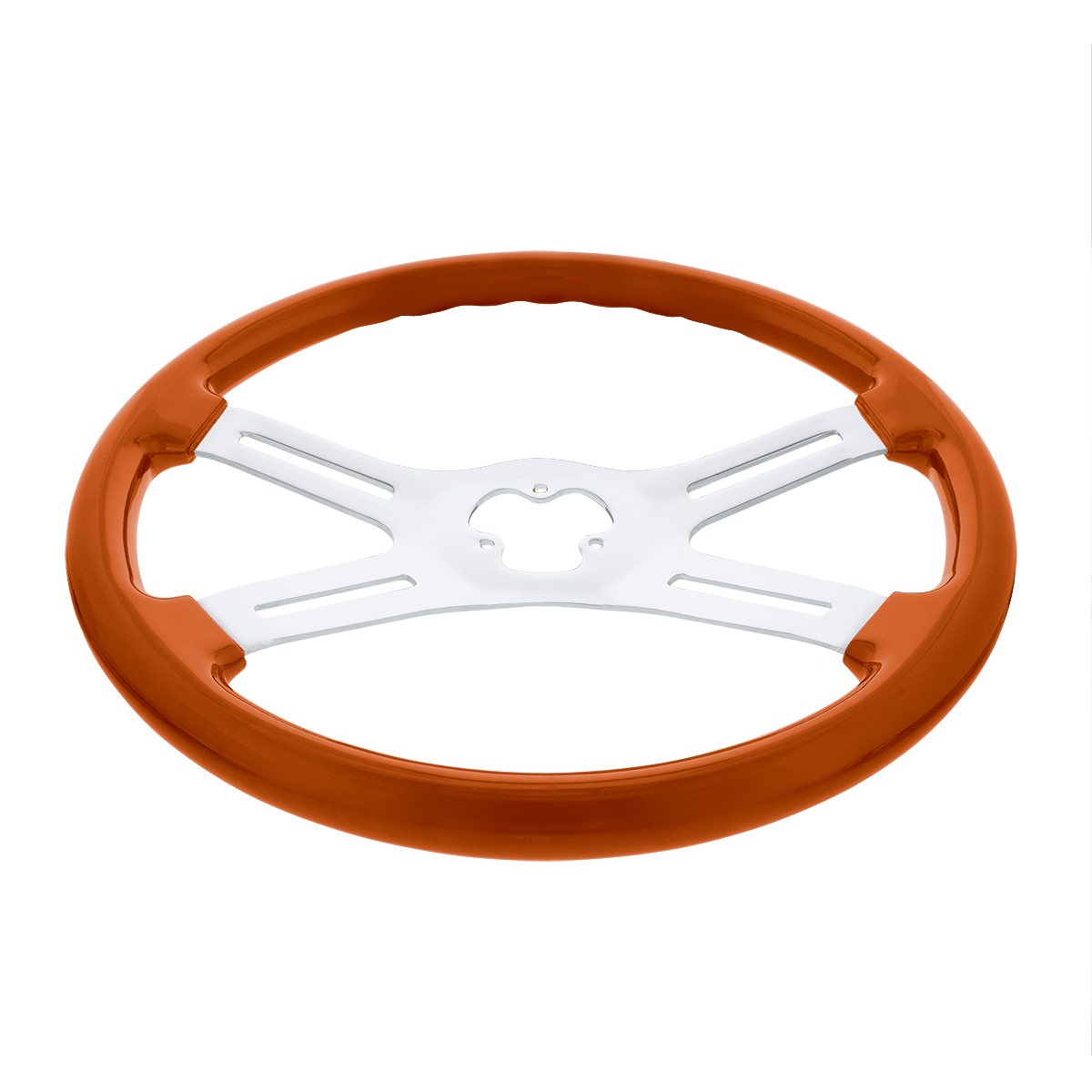18" Candy Color 4 Spoke Steering Wheel - Cadmium Orange - Thumbnail 2