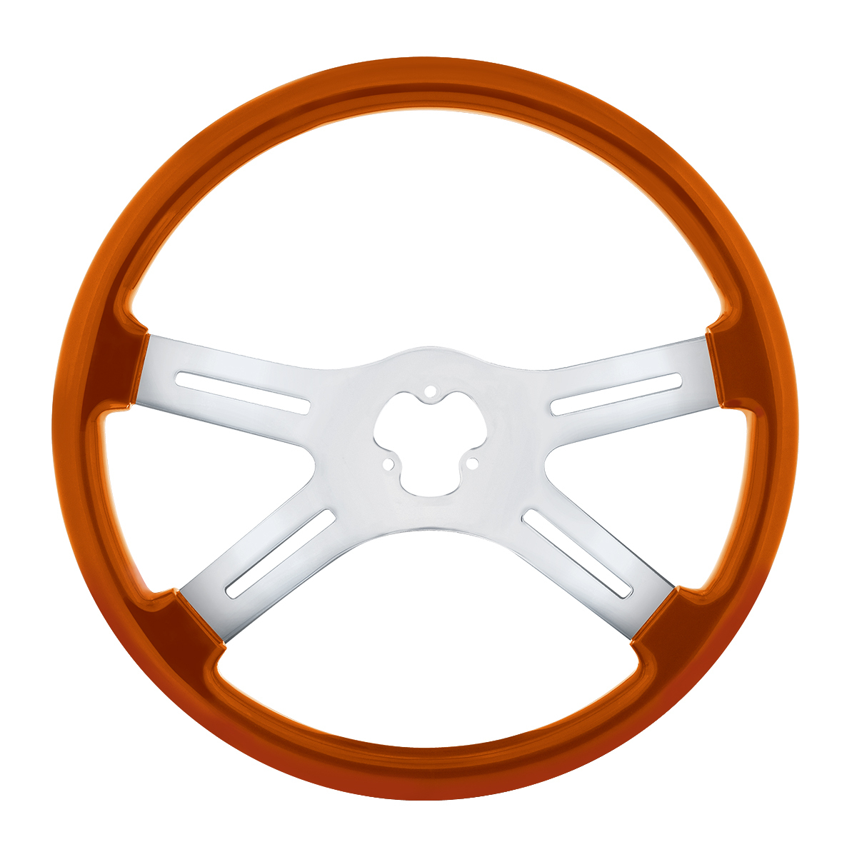 18" Candy Color 4 Spoke Steering Wheel - Cadmium Orange - Thumbnail 4