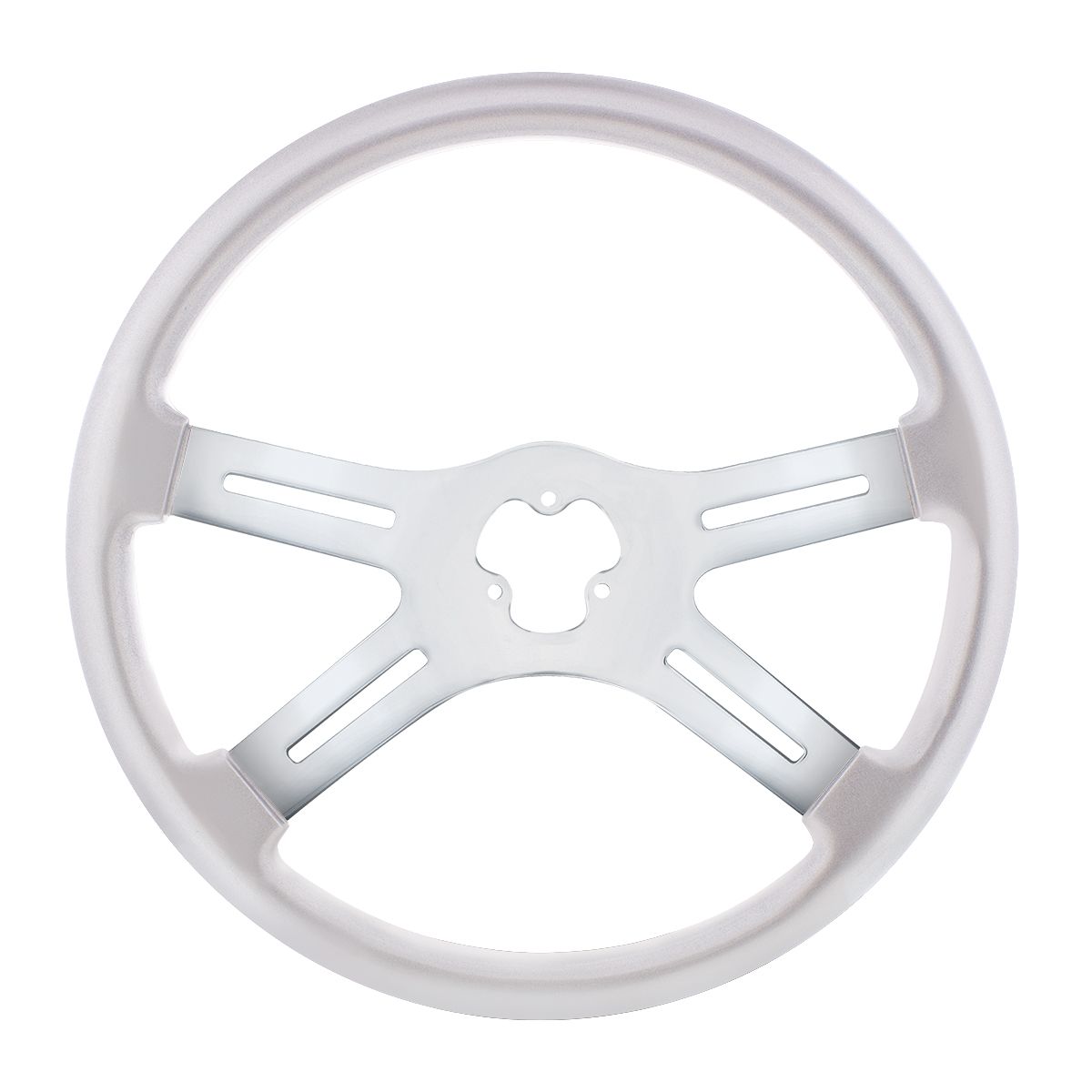 18" Candy Color 4 Spoke Steering Wheel - Liquid Silver