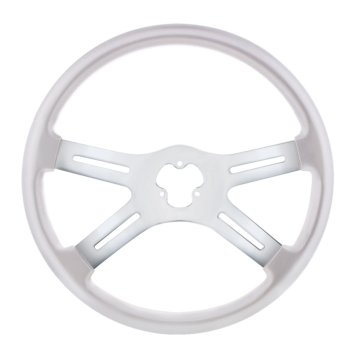 18" Candy Color 4 Spoke Steering Wheel - Liquid Silver - Thumbnail 5
