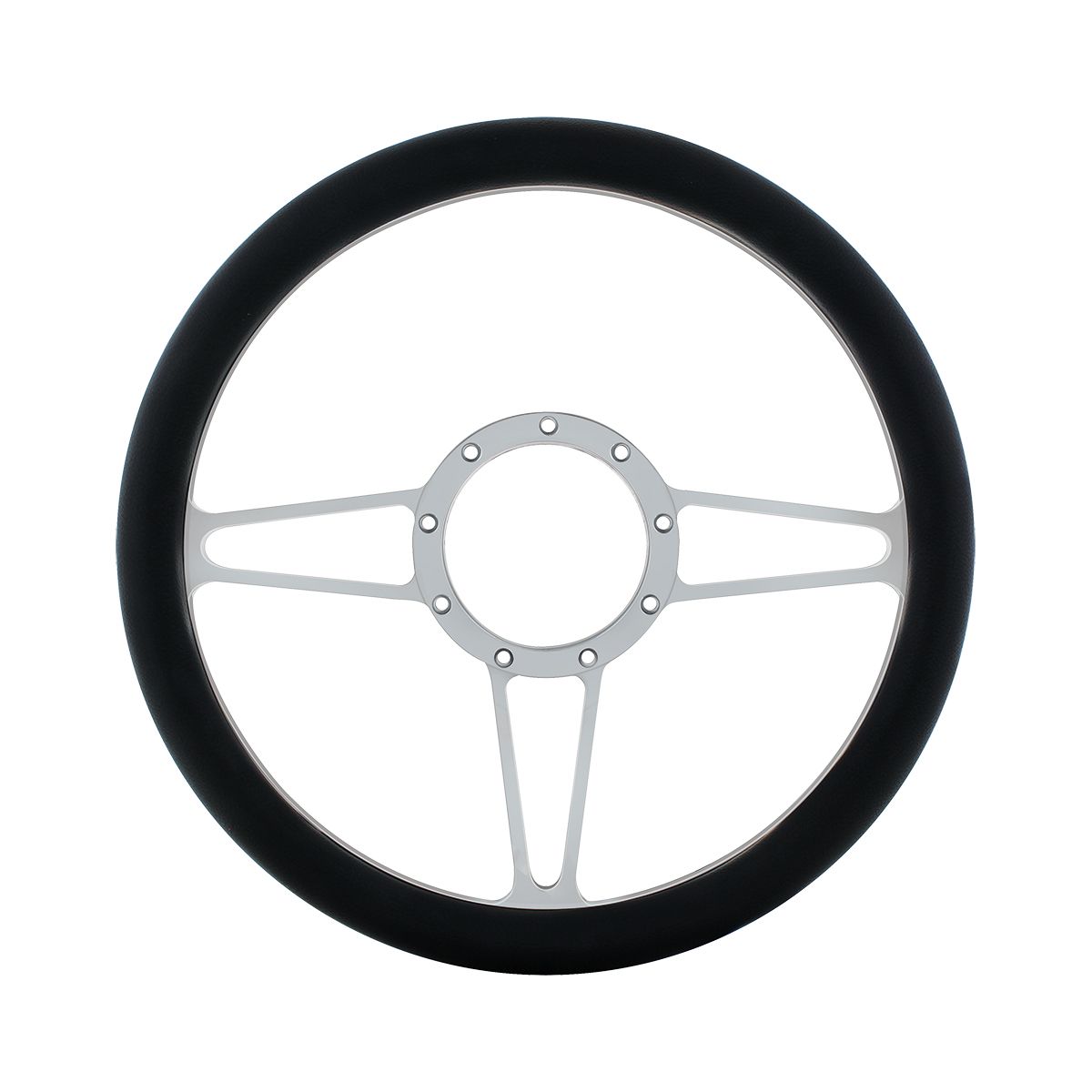 14" Chrome Aluminum 3-Spoke Style 9-Screw Mount Steering Wheel