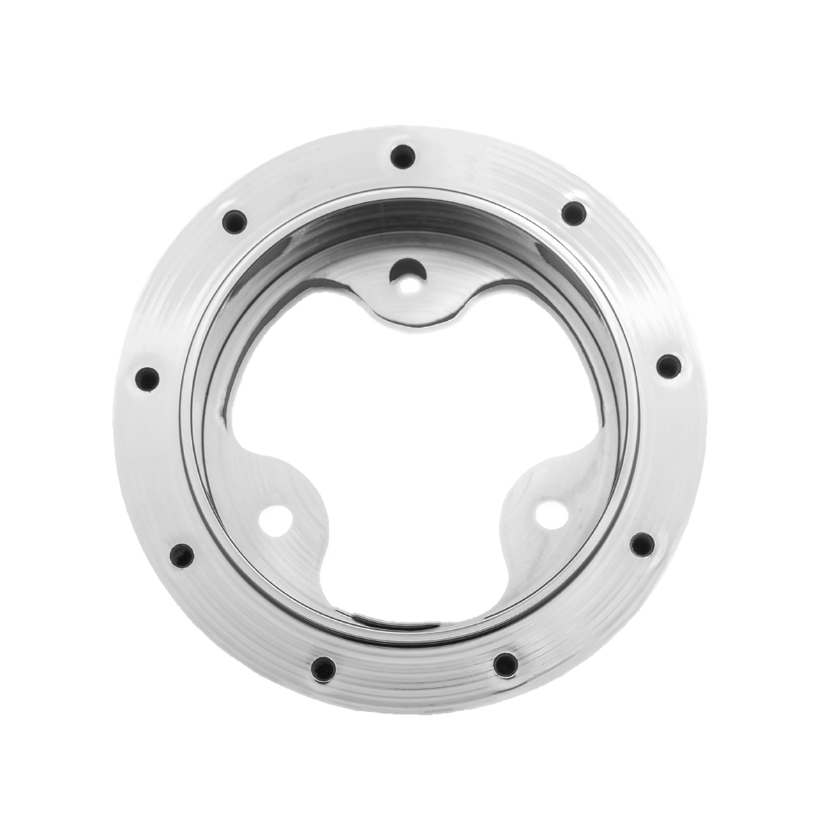 Chrome Aluminum 3-Bolt Hub Adapter for 9-Screw Steering Wheel - Thumbnail 2