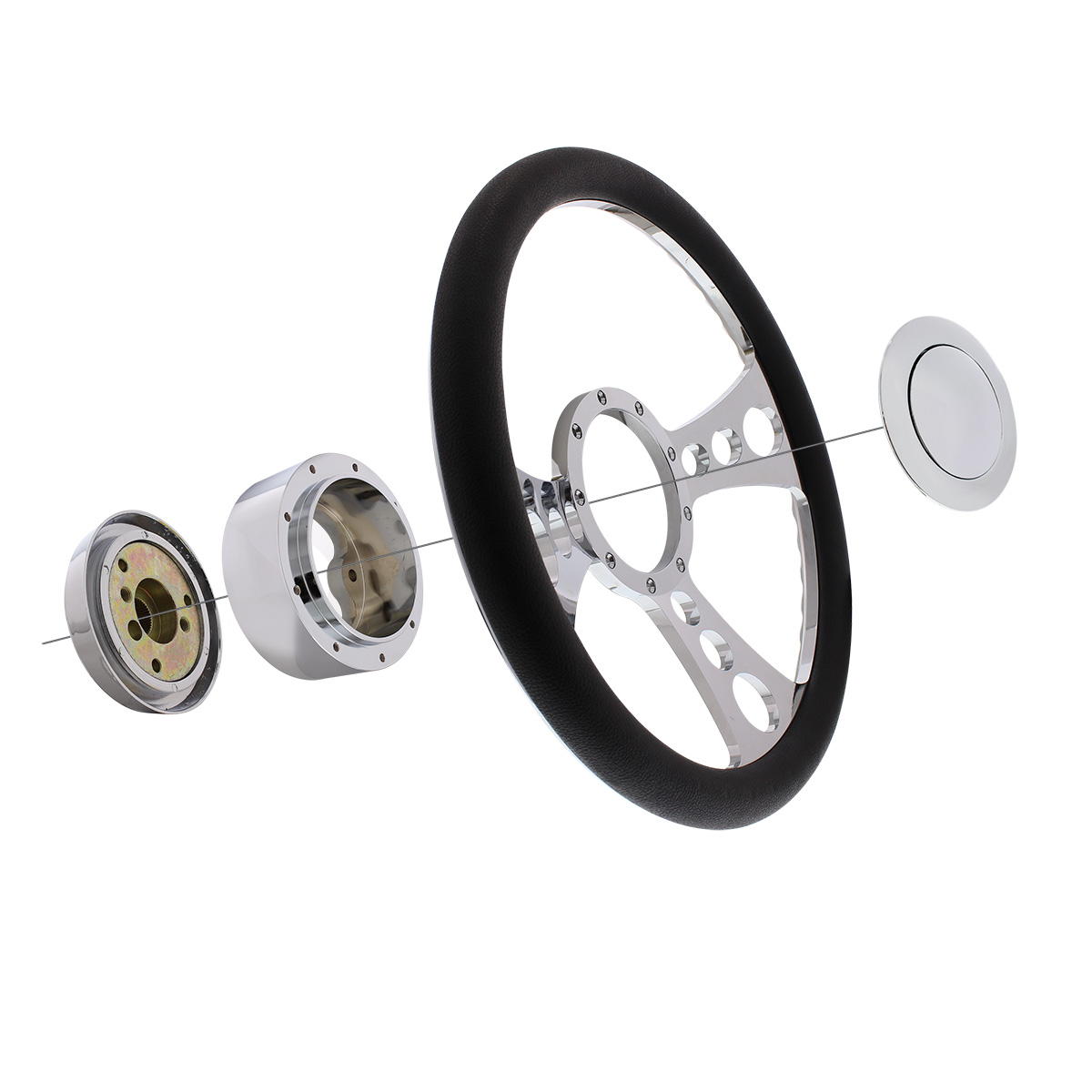 Chrome Billet Style Aluminum Horn Button - Thumbnail 8