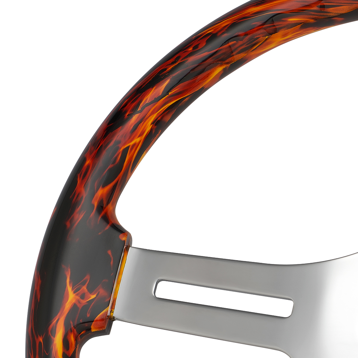 18" Flame Steering Wheel With Matching Flame Bezel - Thumbnail 3