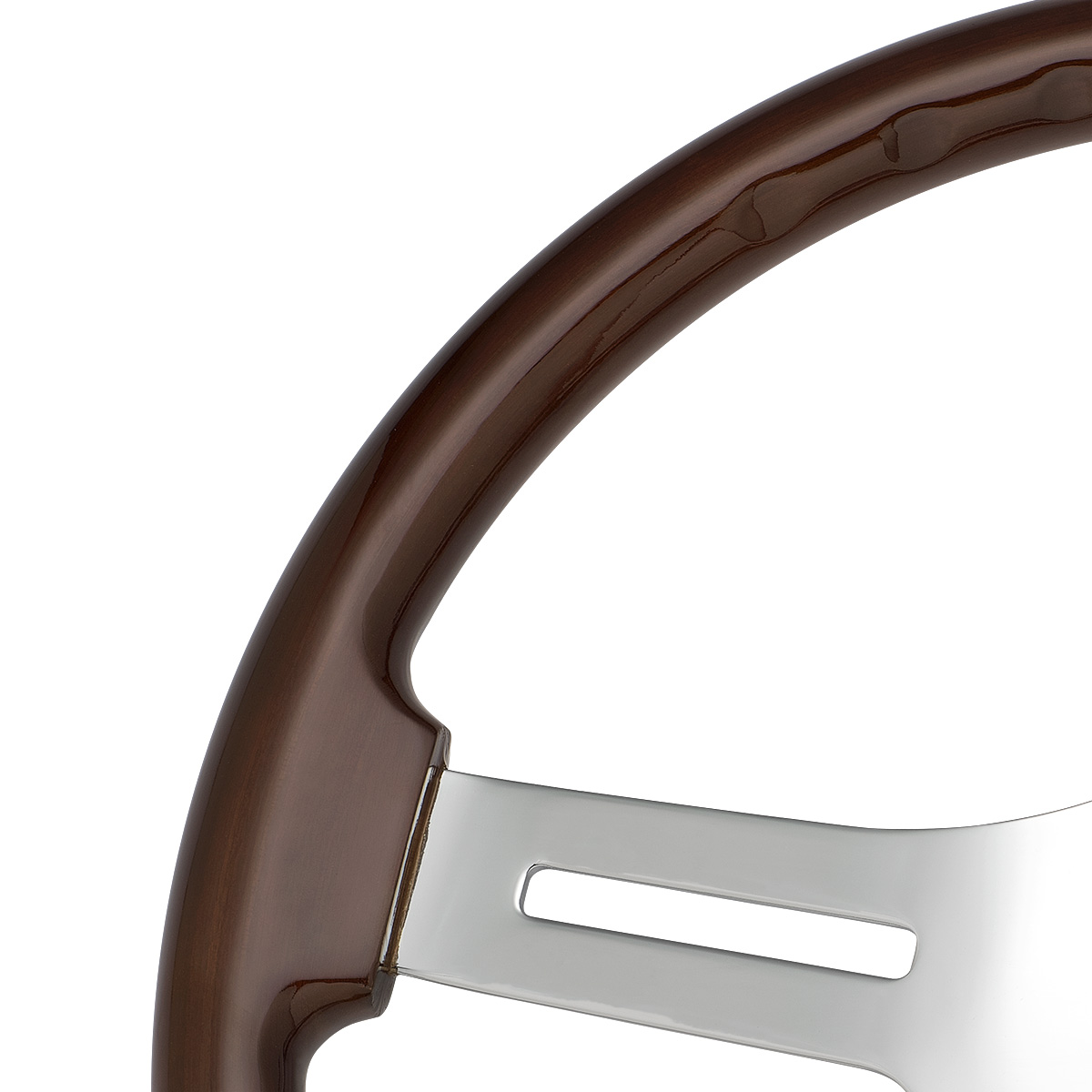 18" 4 Spoke Steering Wheel With Chrome Horn Bezel And Horn Button - Thumbnail 3