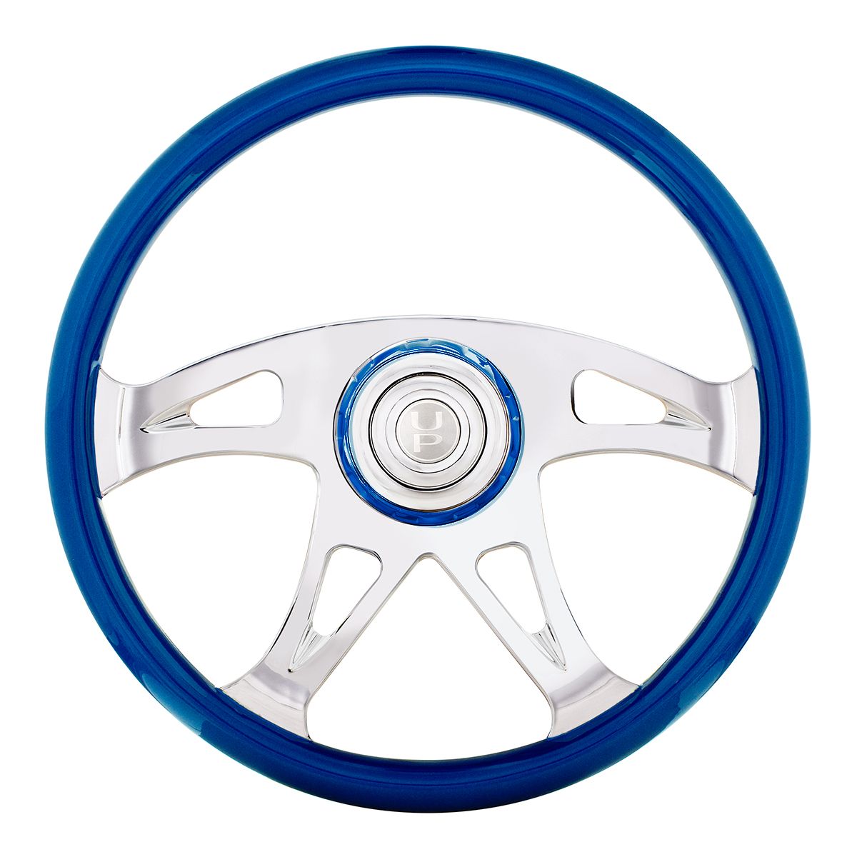 18" Boss Steering Wheel With Color Matching Horn Bezel - Electric Blue