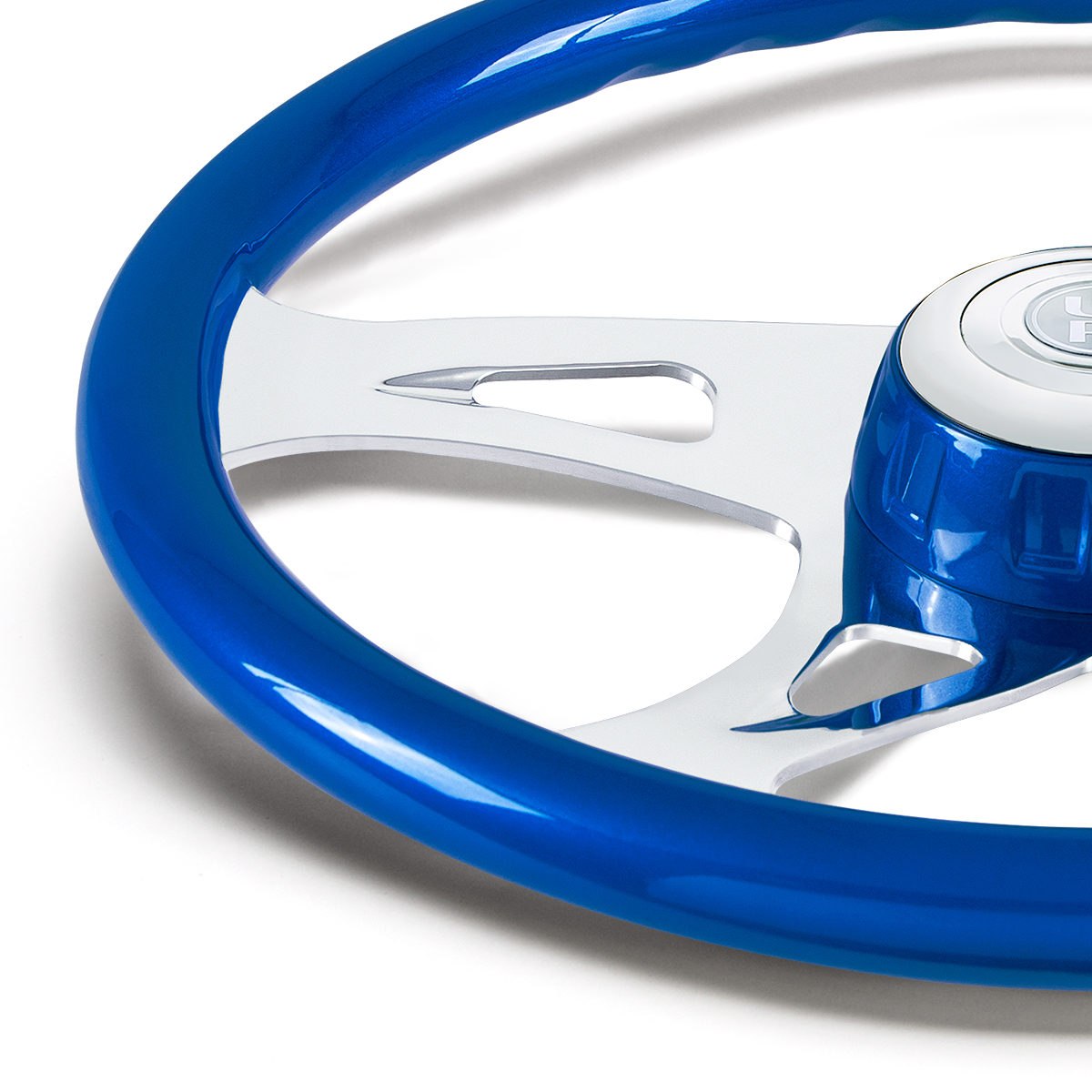 18" Boss Steering Wheel With Color Matching Horn Bezel - Electric Blue - Thumbnail 4