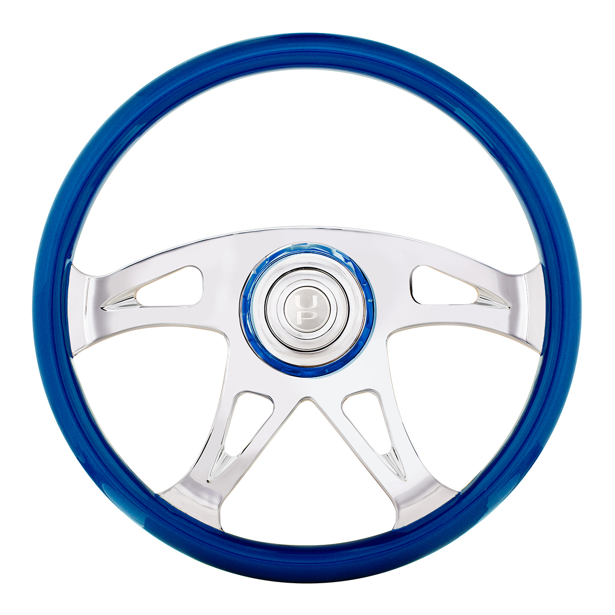 18" Boss Steering Wheel With Color Matching Horn Bezel - Electric Blue - Thumbnail 7