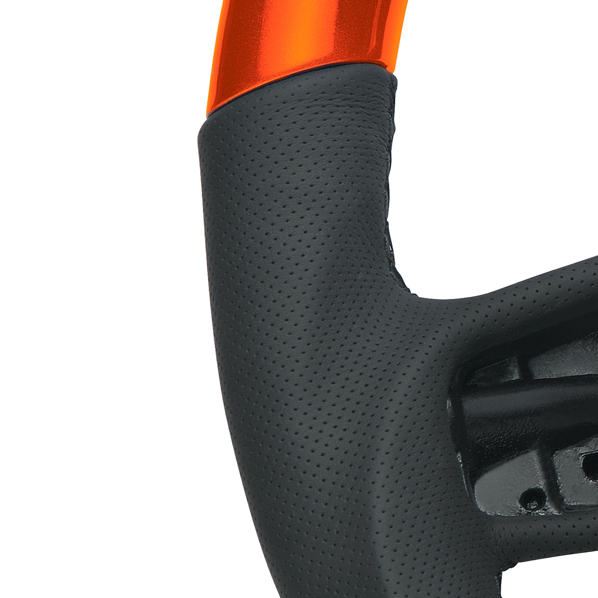 18" YourGrip Leather & Wood Candy Color Steering Wheel For 2012-2021 PB 579&2013-2021 KW T680-Cadmium Orange - Thumbnail 5