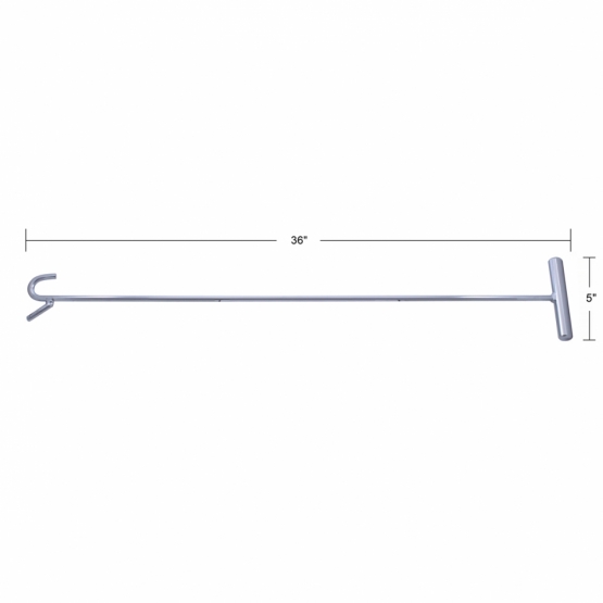 Chrome 36" Long Fifth Wheel Pin Puller, S-Hook (Each) - Thumbnail 4