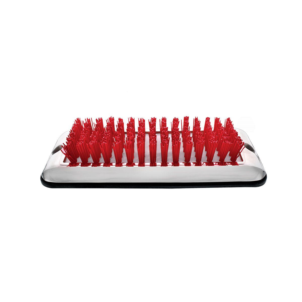 Stainless Shoe/Boot Scraper With Nylon Brush - Red Brush