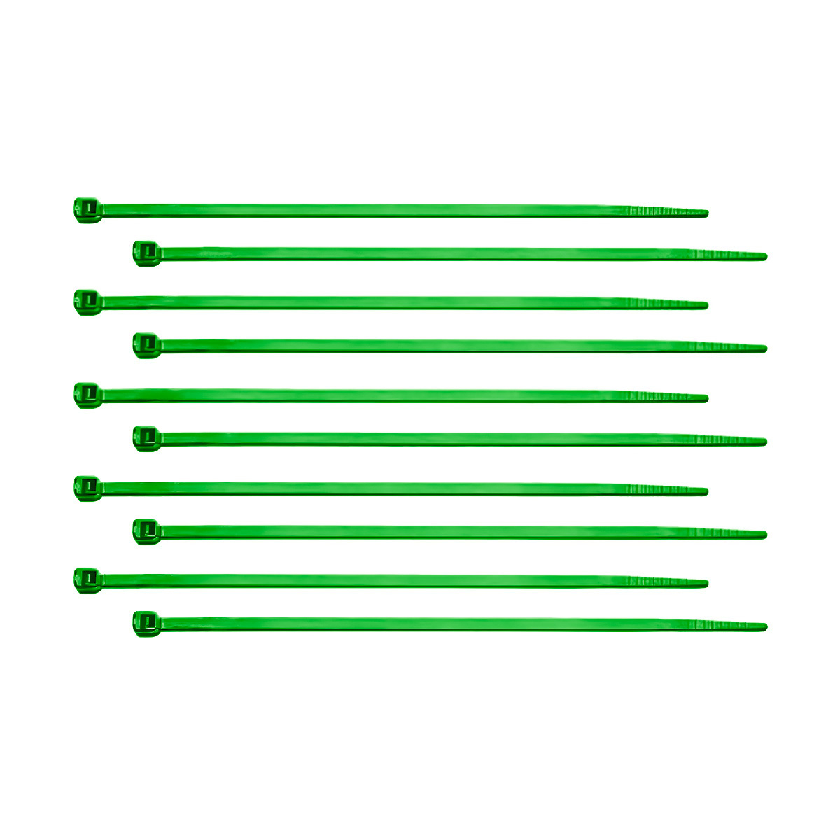 6" Nylon Cable Zip Ties - Green (10-Pack) - Thumbnail 2