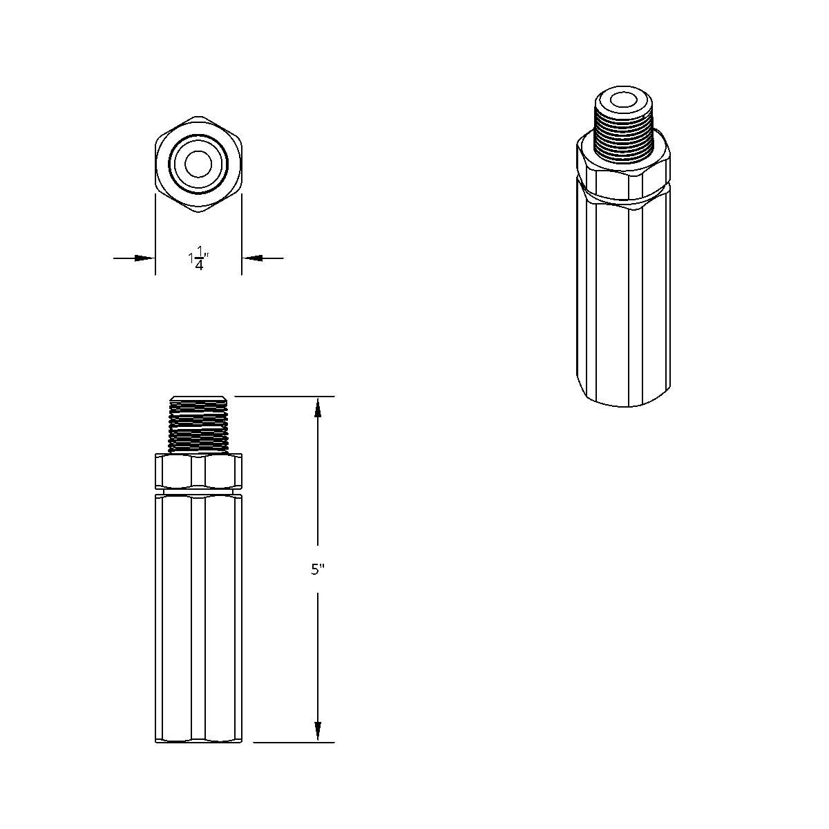 Hex Aluminum Gladhand Extension Grip (Pair) - Thumbnail 5